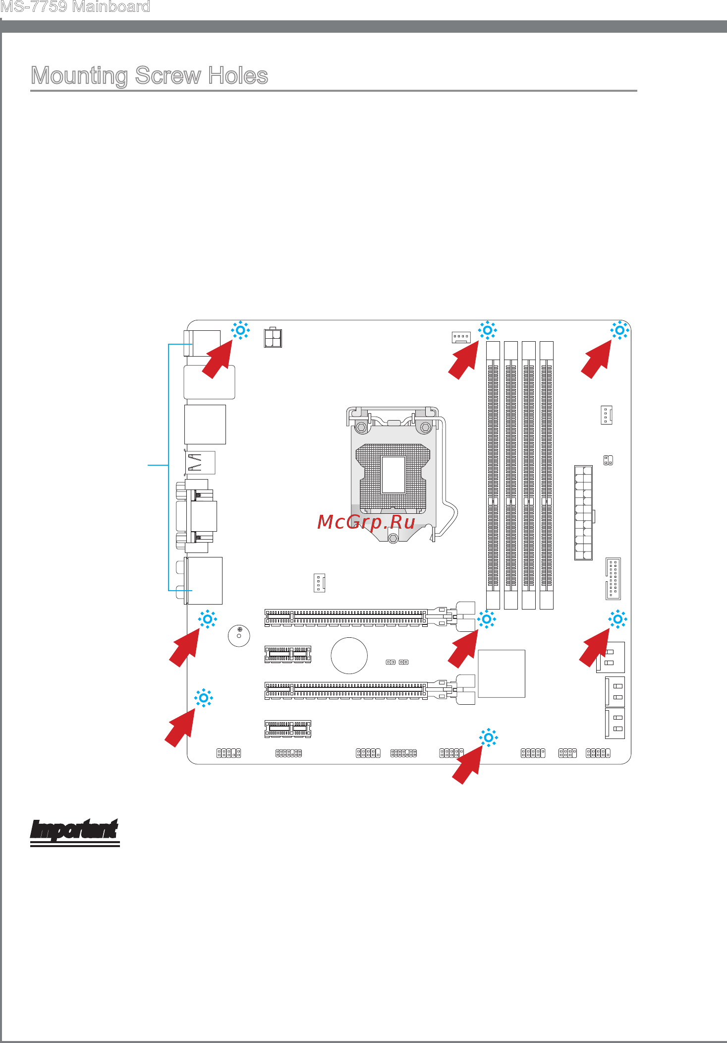 MSI Z77MA-G45 [22/146] Mount ng screw holes