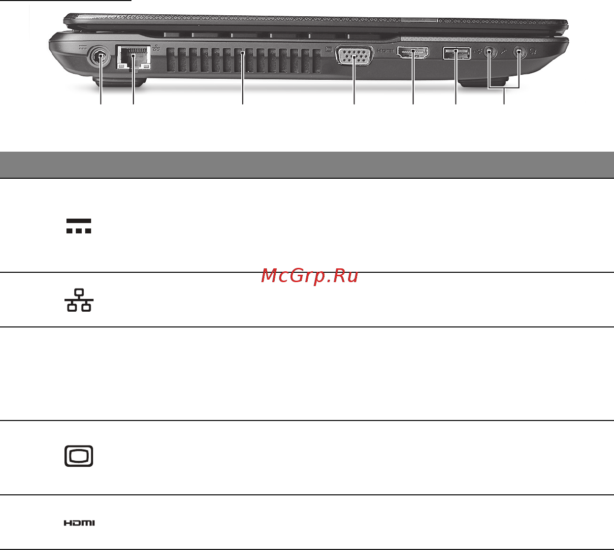 Packard Bell EN TS11HR [23/122] Вид слева