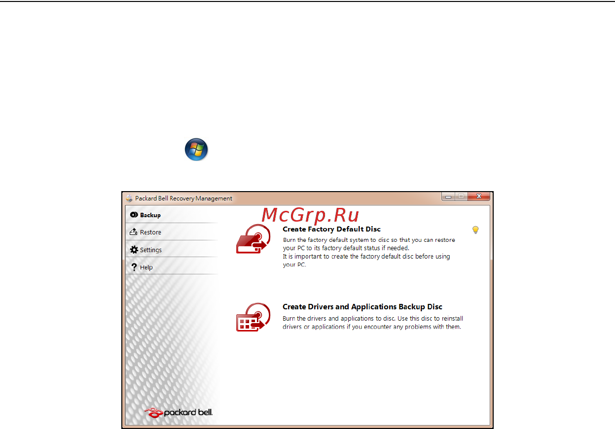 Packard Bell DOT SC [1210/2279] Palautuslevyjen luominen