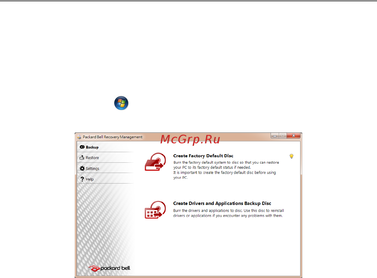 Packard Bell DOT SC [1563/2279] Helyreállítási lemezek létrehozása