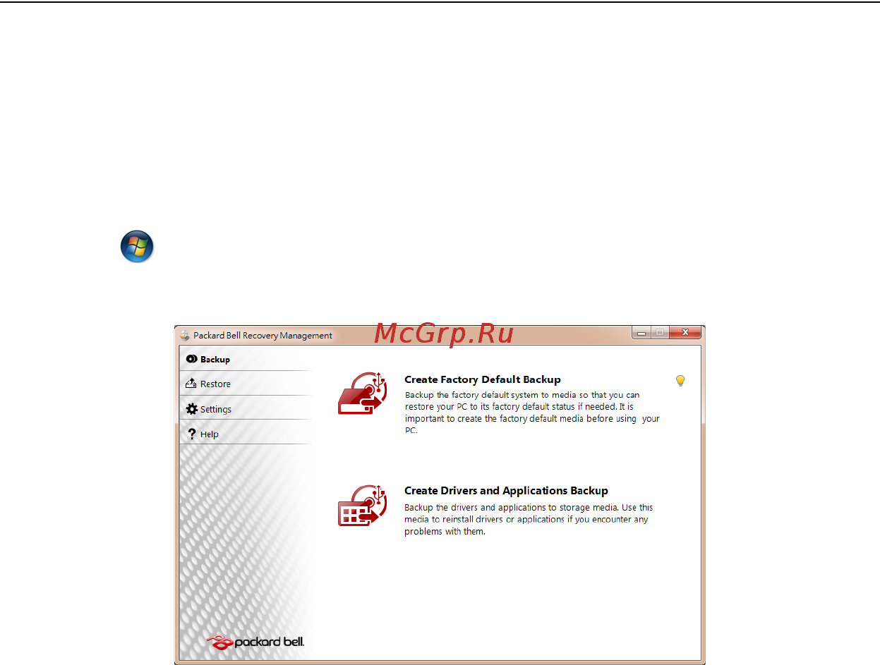 Packard Bell DOT SC [2252/2279] Kurtarma diskleri oluşturma