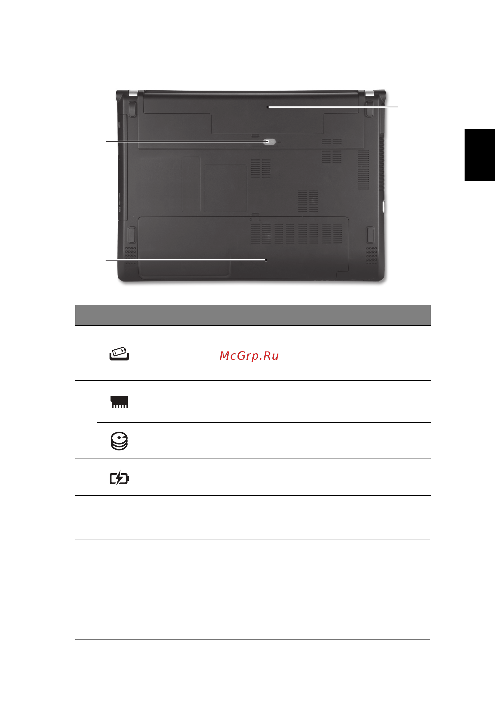 Acer ASPIRE V3-471G [11/11] Вид снизу