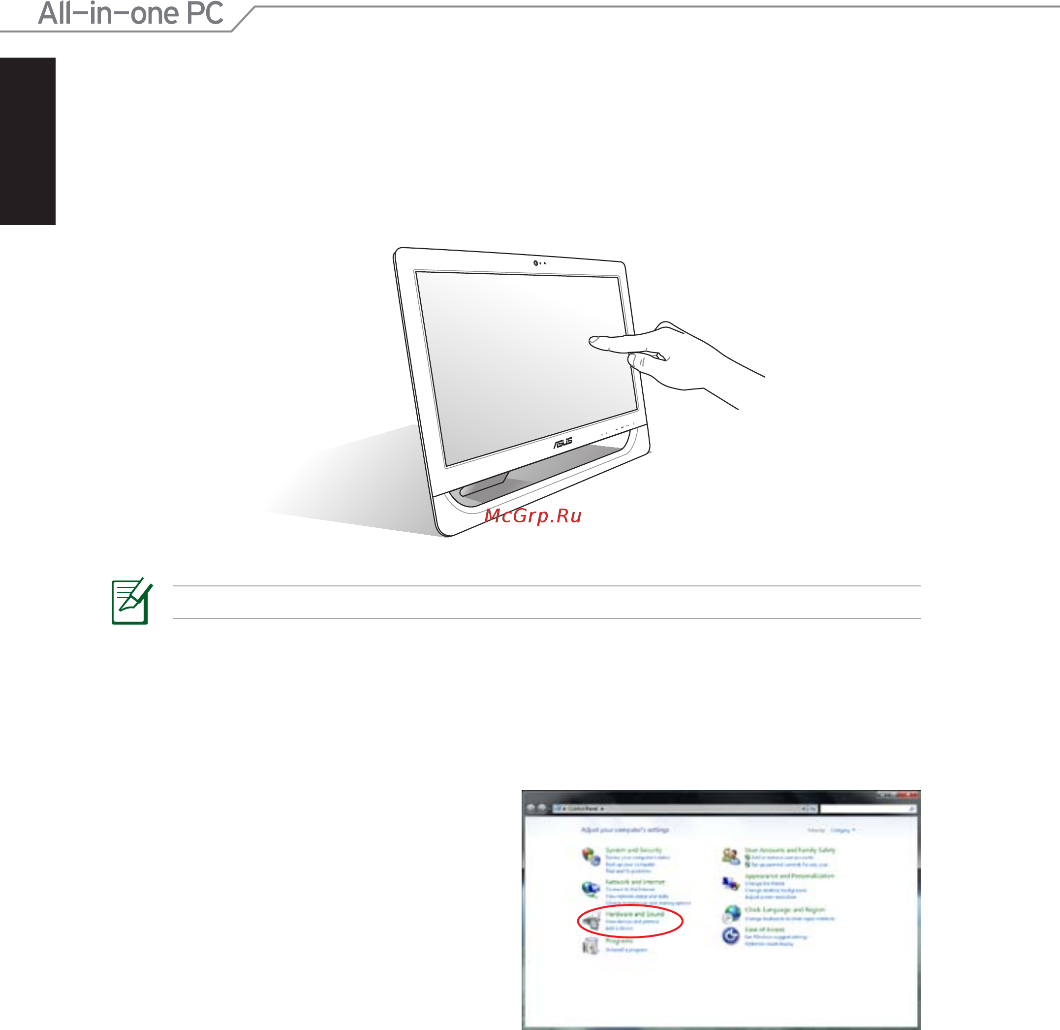Asus ET2011EGT [24/44] Использование сенсорного экрана