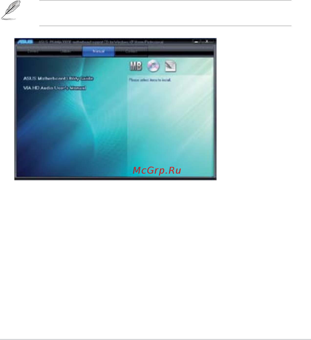 Asus P6-M4A3000E [21/59] Manual menu