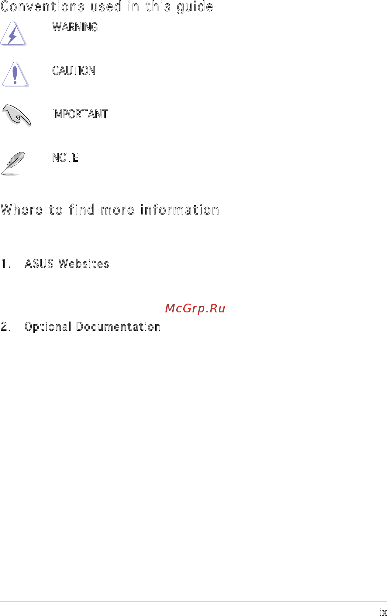 Asus V2-P5945GC [9/100] Conventions used in this guide