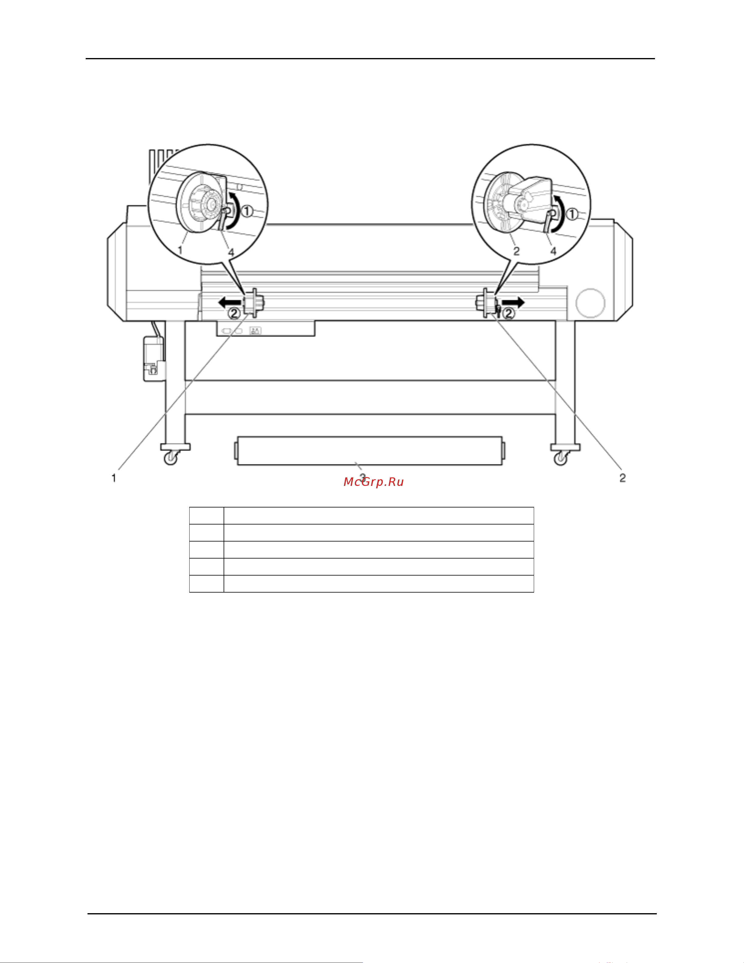 Xerox 8254E [47/240] Временно установите держатели на расстоянии немного превышающем ширину устанавливаемого рулона носителя