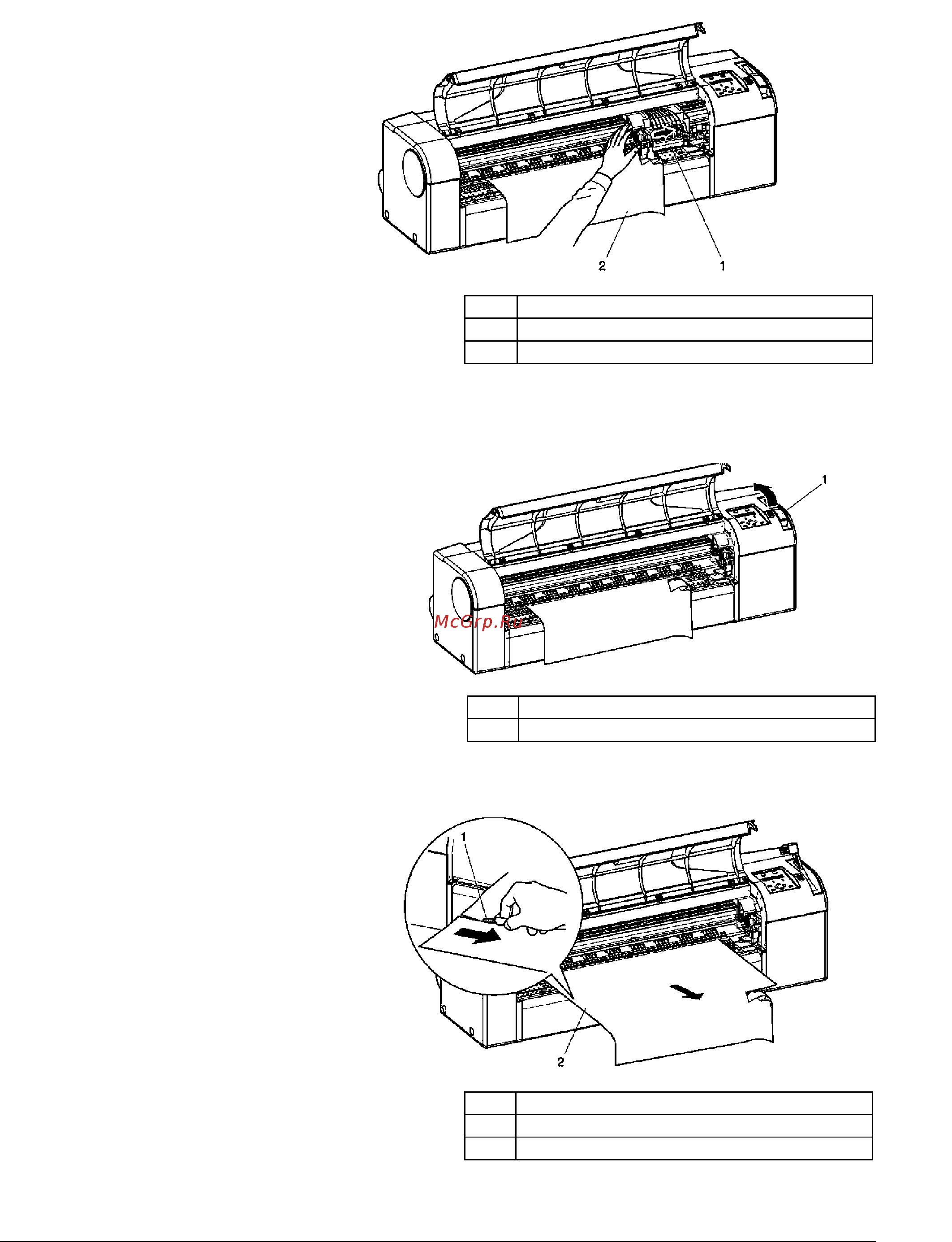 Xerox 7142 COLOR WIDE FORMAT [148/160] Отведите рычаг материала для печати 1 назад