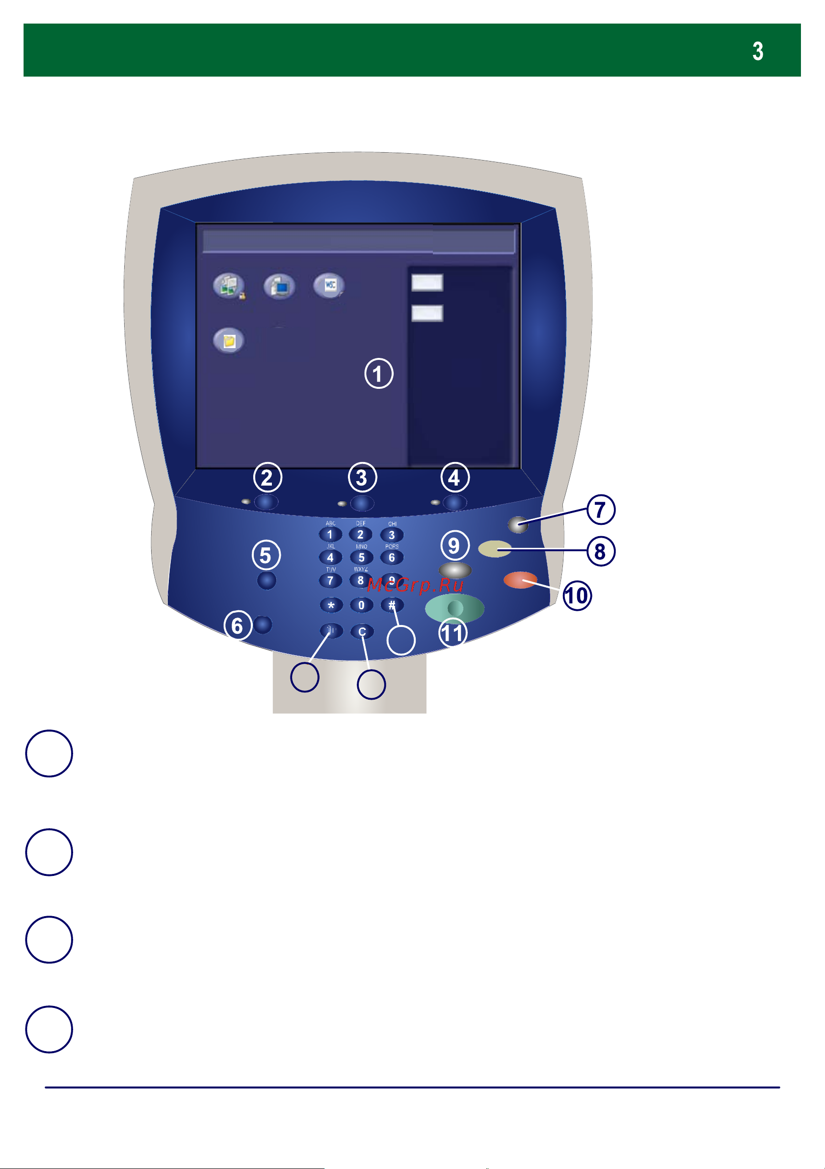Xerox DOCUCOLOR 252 [5/129] Kontrol paneli