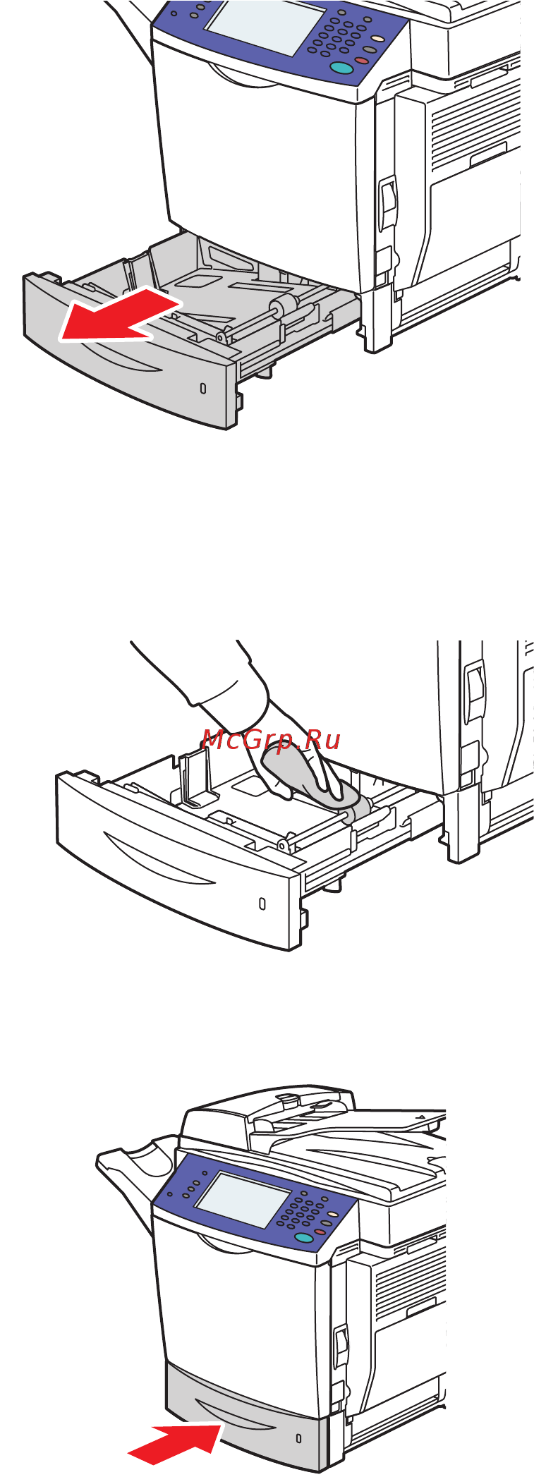 Xerox WORKCENTRE 6400 [175/265] Чистка ролика подачи материалов лотки 2 3 4