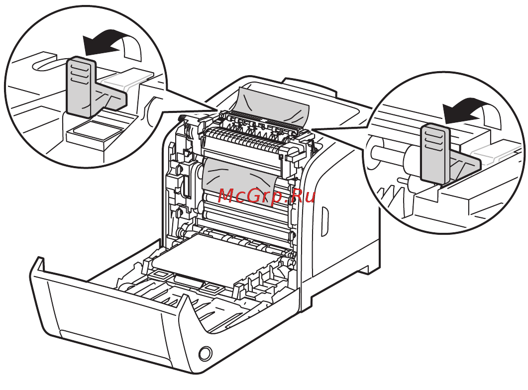 Xerox PHASER 6140 [158/179] Вытаскивание застрявшей бумаги из блока термического закрепления