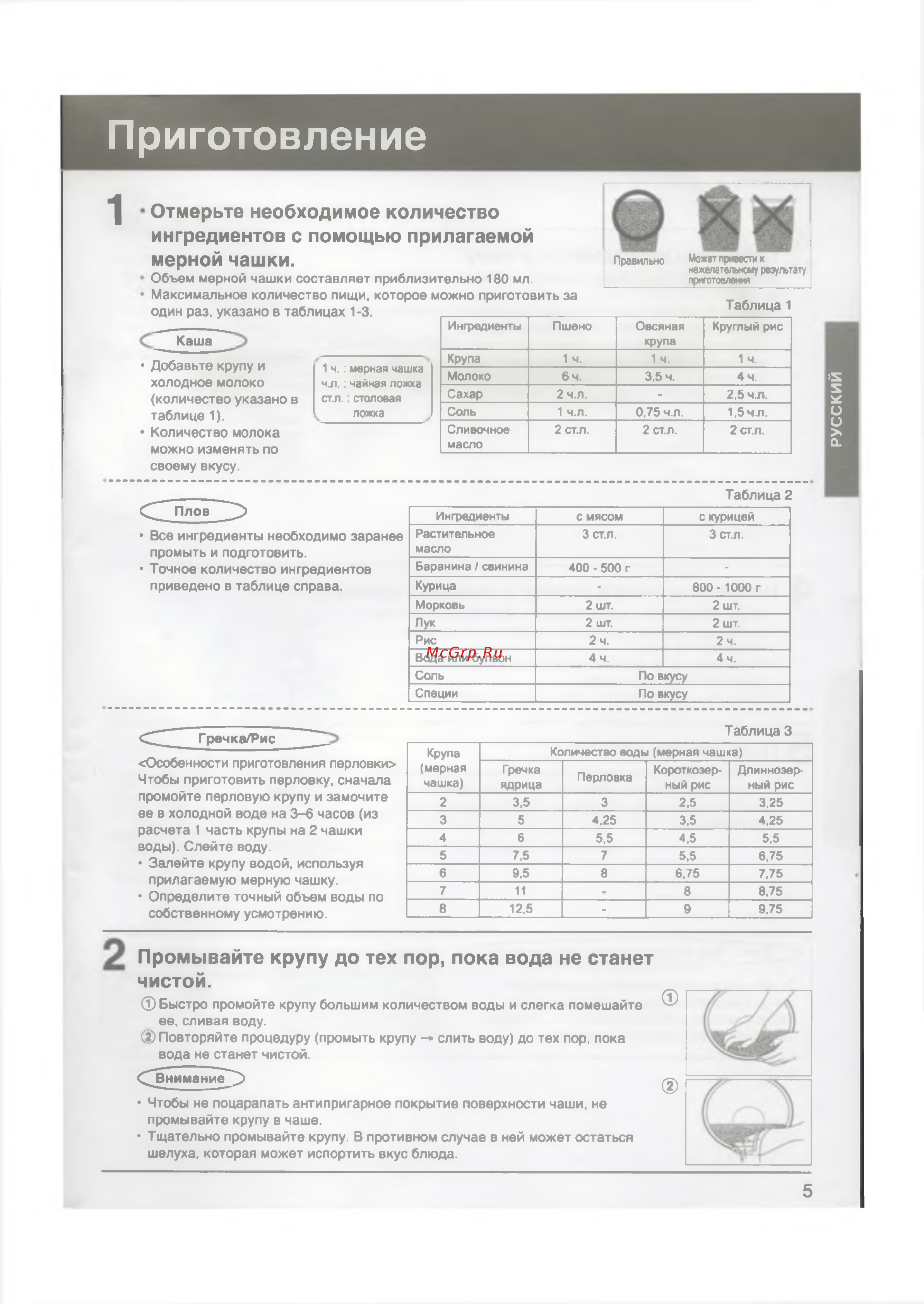 Panasonic SR-TMX530 [5/55] Приготовление