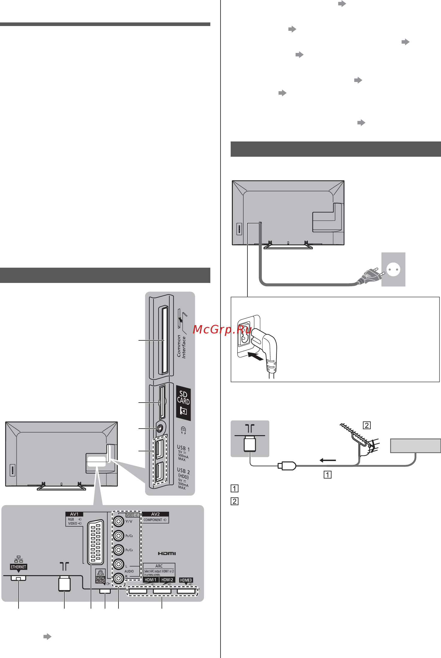 Panasonic TX-48AXR630 [8/68] Основные подсоединения