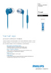 Philips SHE3515 Blue Инструкция по эксплуатации