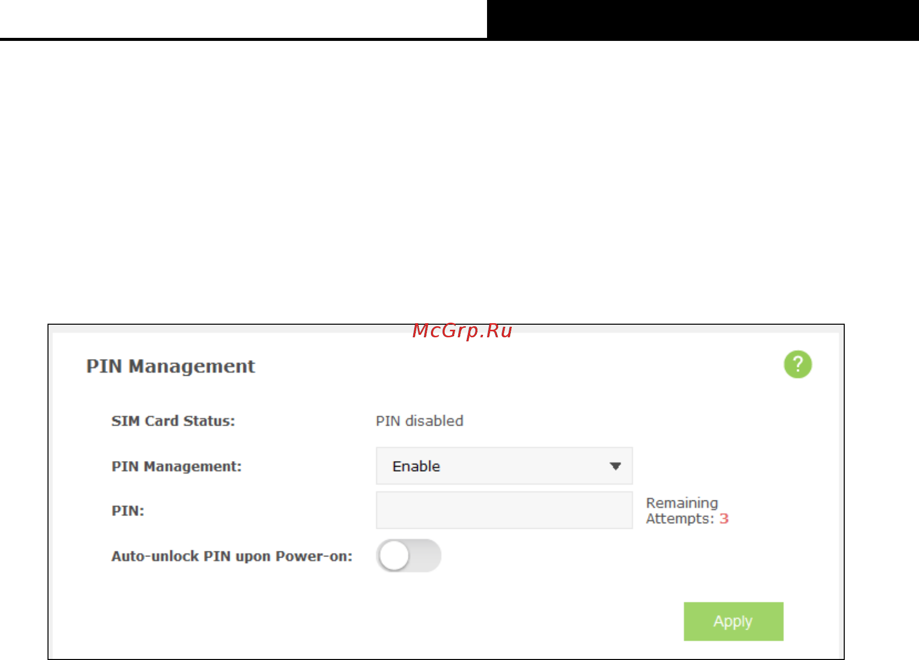 Tp-Link M7300 V1 [29/55] Pin management