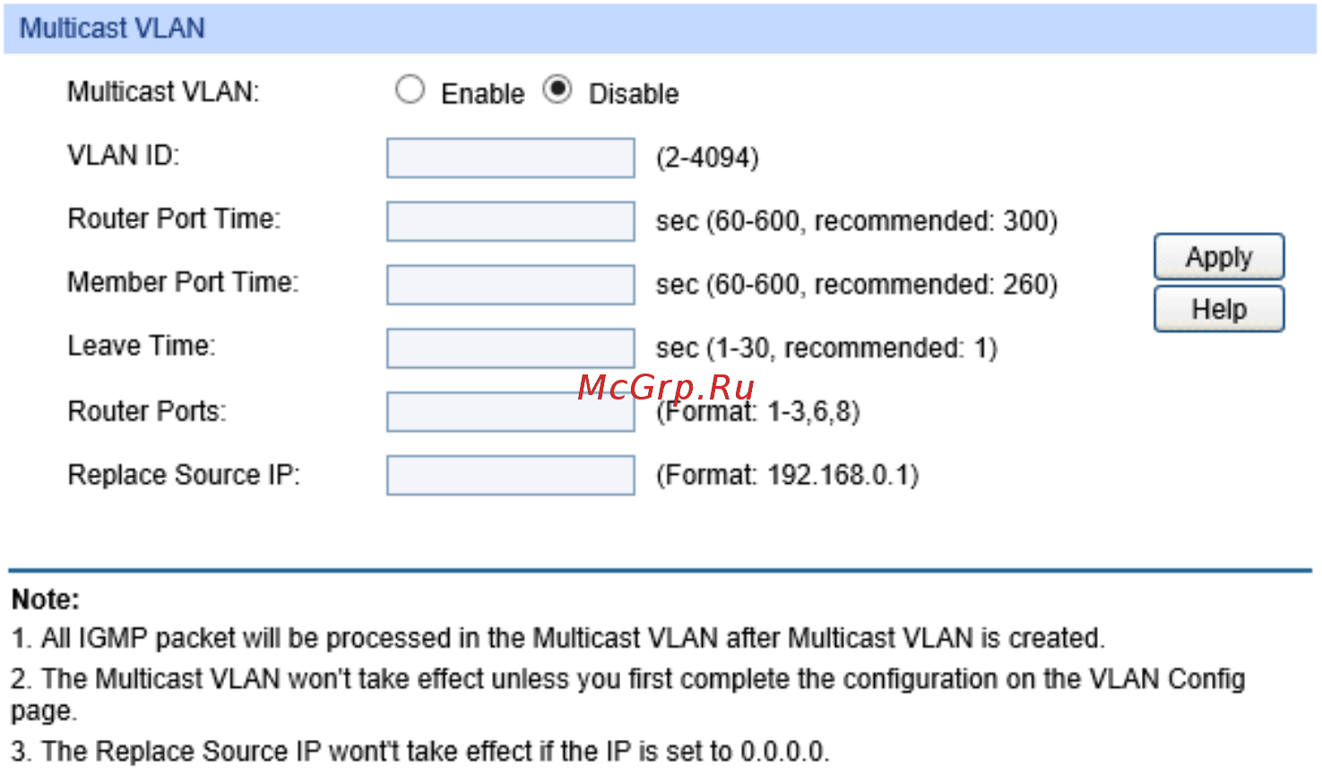 Tp-Link T2500-28TC V1 [162/316] Multicast vlan