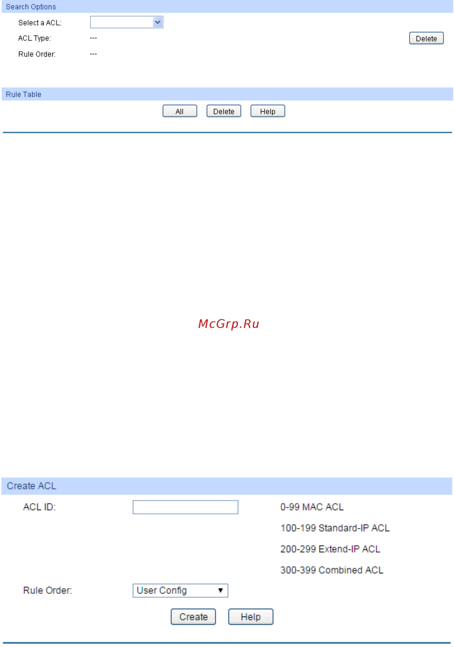 Tp-Link T2500-28TC (TL-SL5428E) [200/316] Acl create
