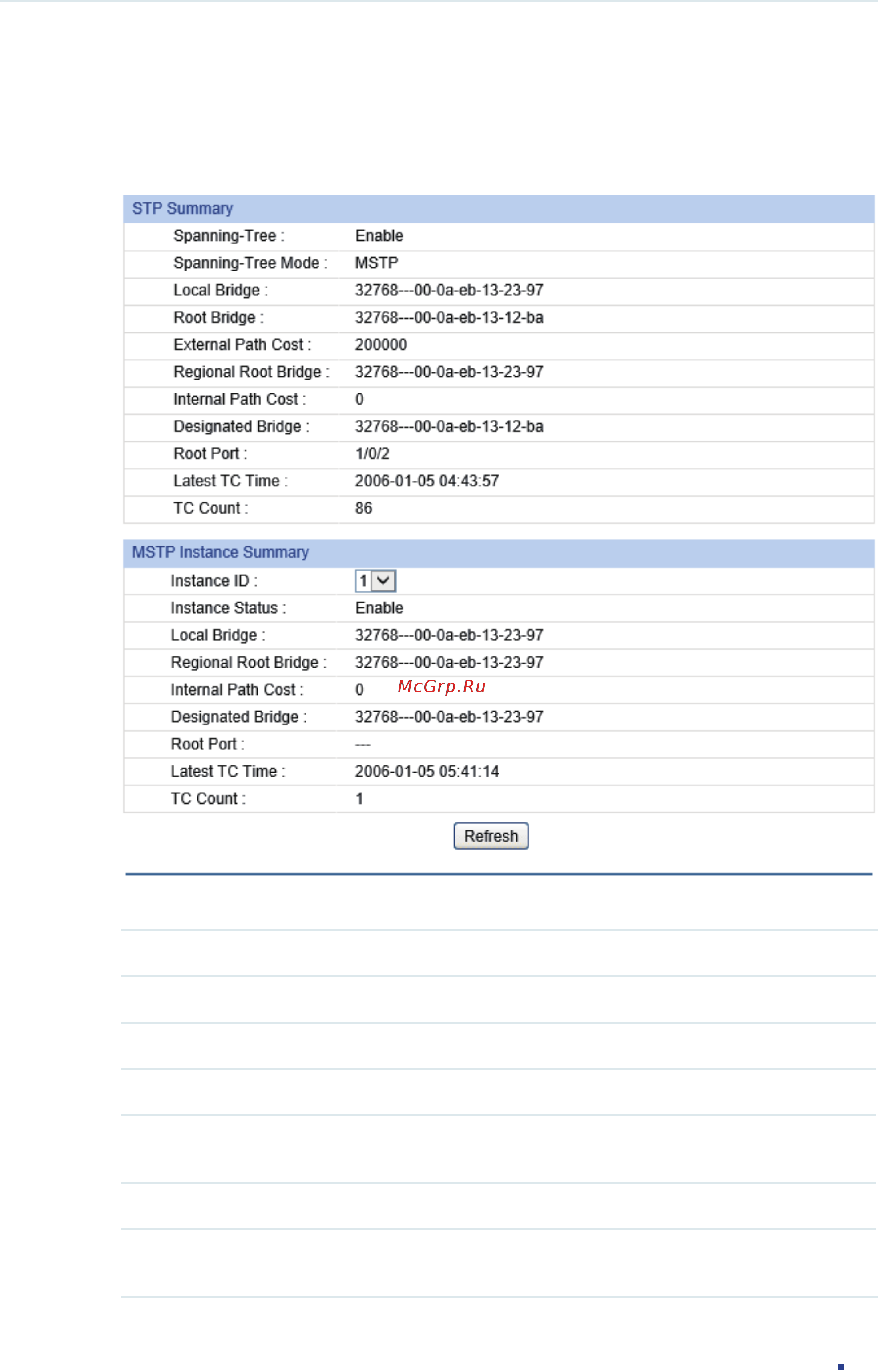 Tp-Link T1600G-28PS (TL-SG2424P) [251/754] Verifying the mstp configurations