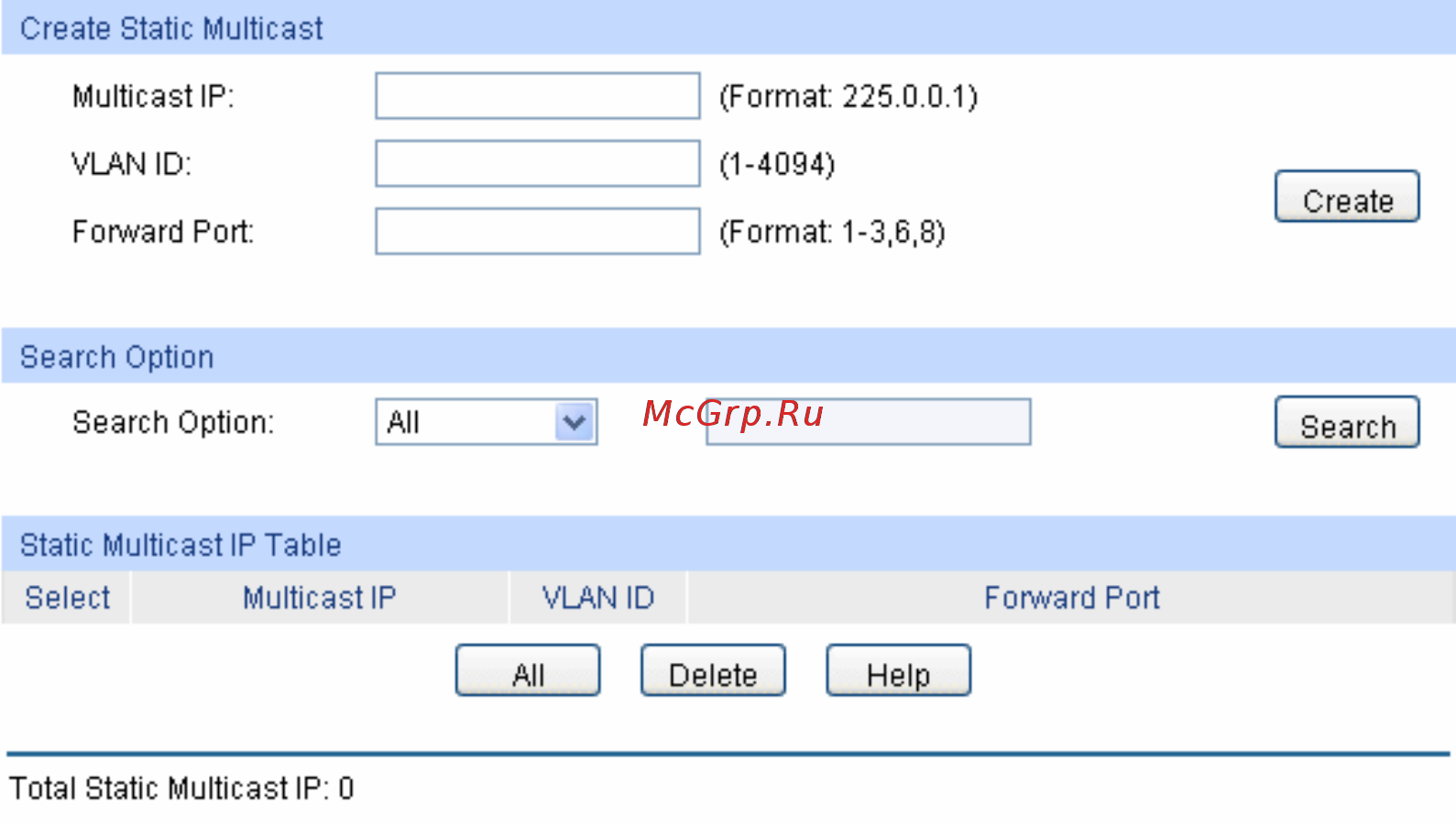 Tp-Link TL-SG2008 [94/153] Multicast filter