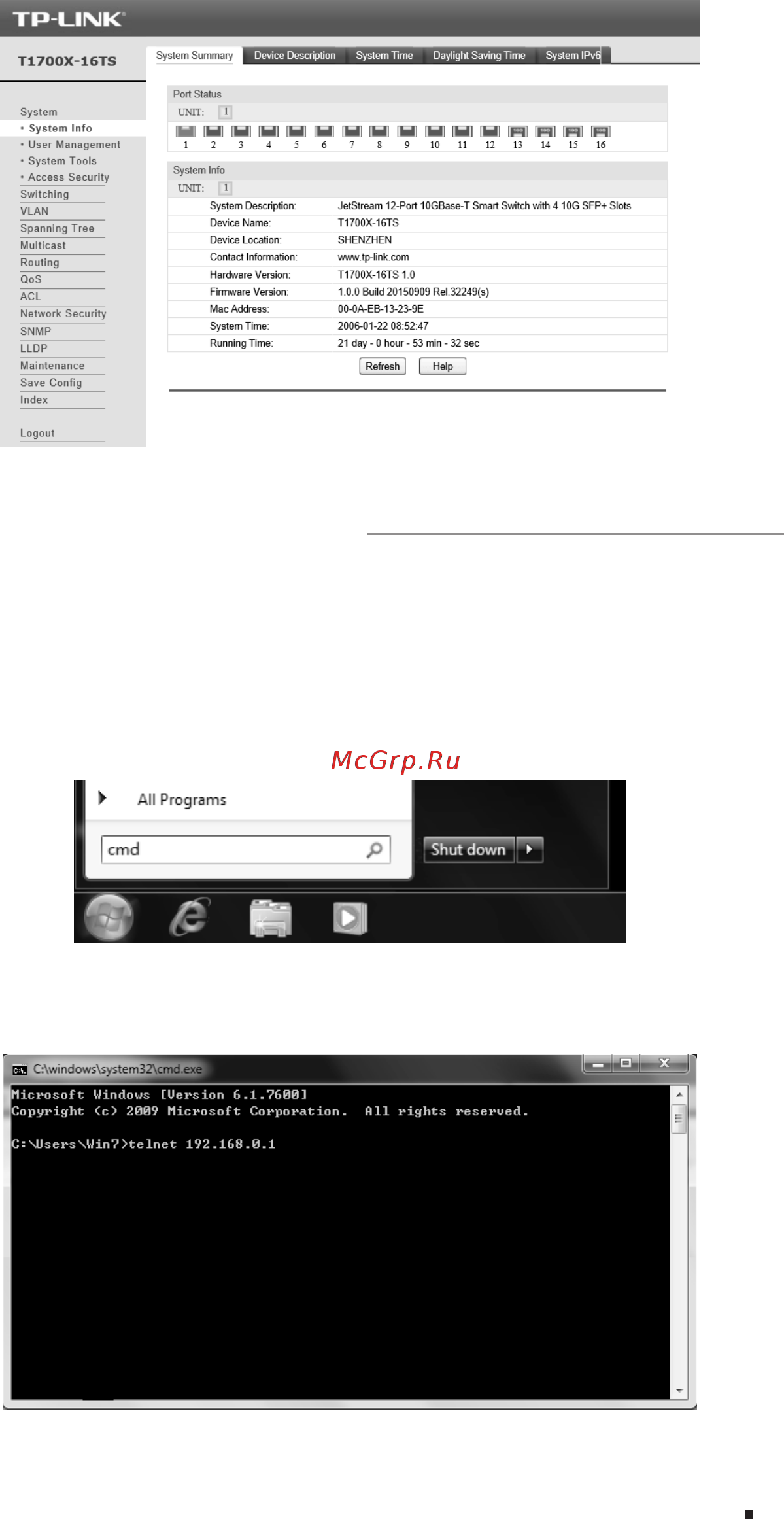 Tp-Link T1700X-16TS V1 [23/28] Configure the switch using cli