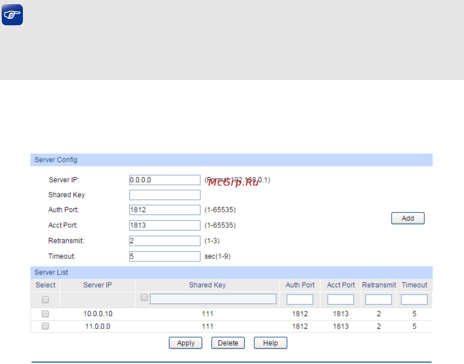 Tp-Link T1700X-16TS V1 [229/281] Radius server config