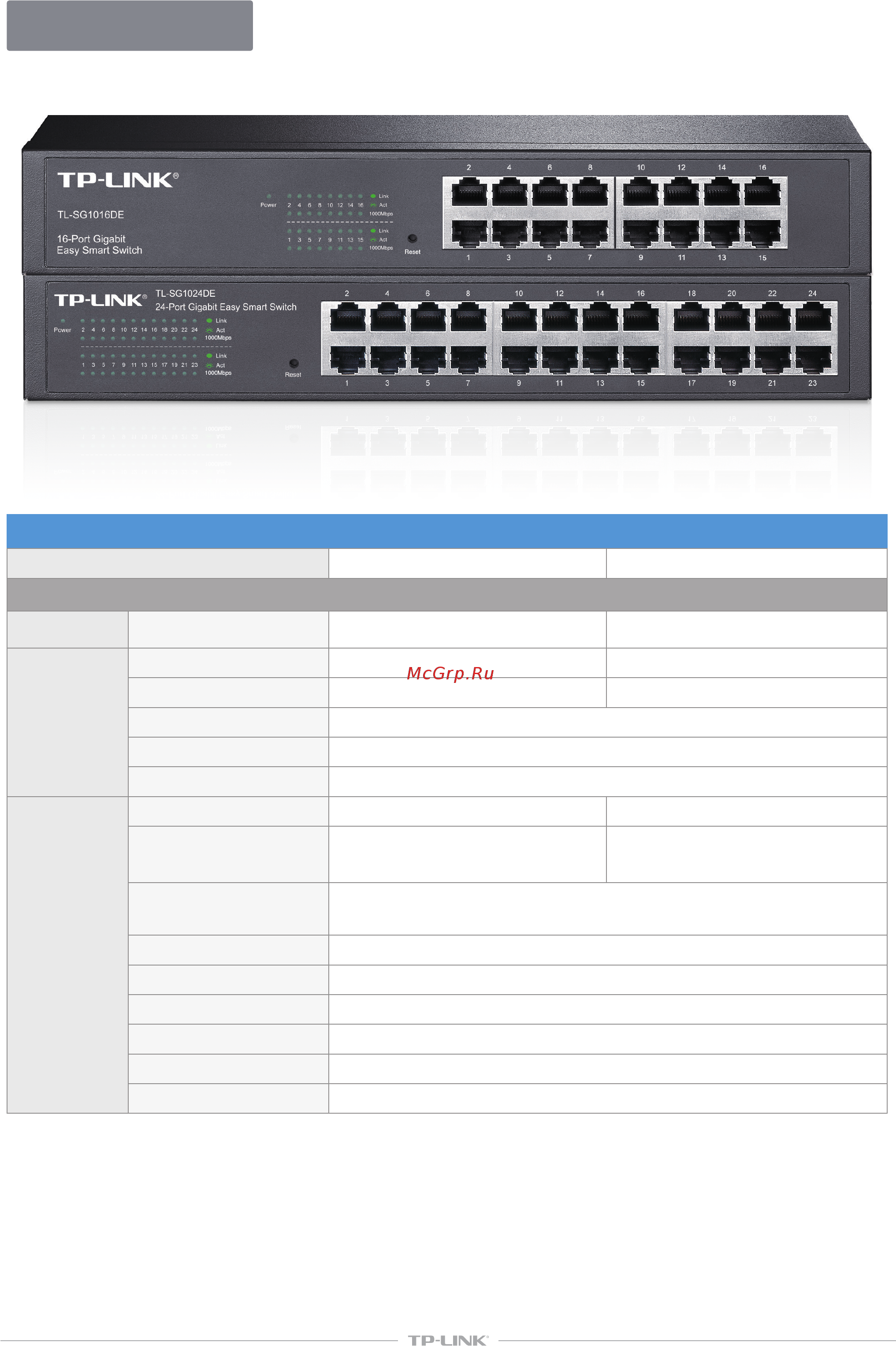 Tp-Link TL-SG1016DE [3/4] Specifcations