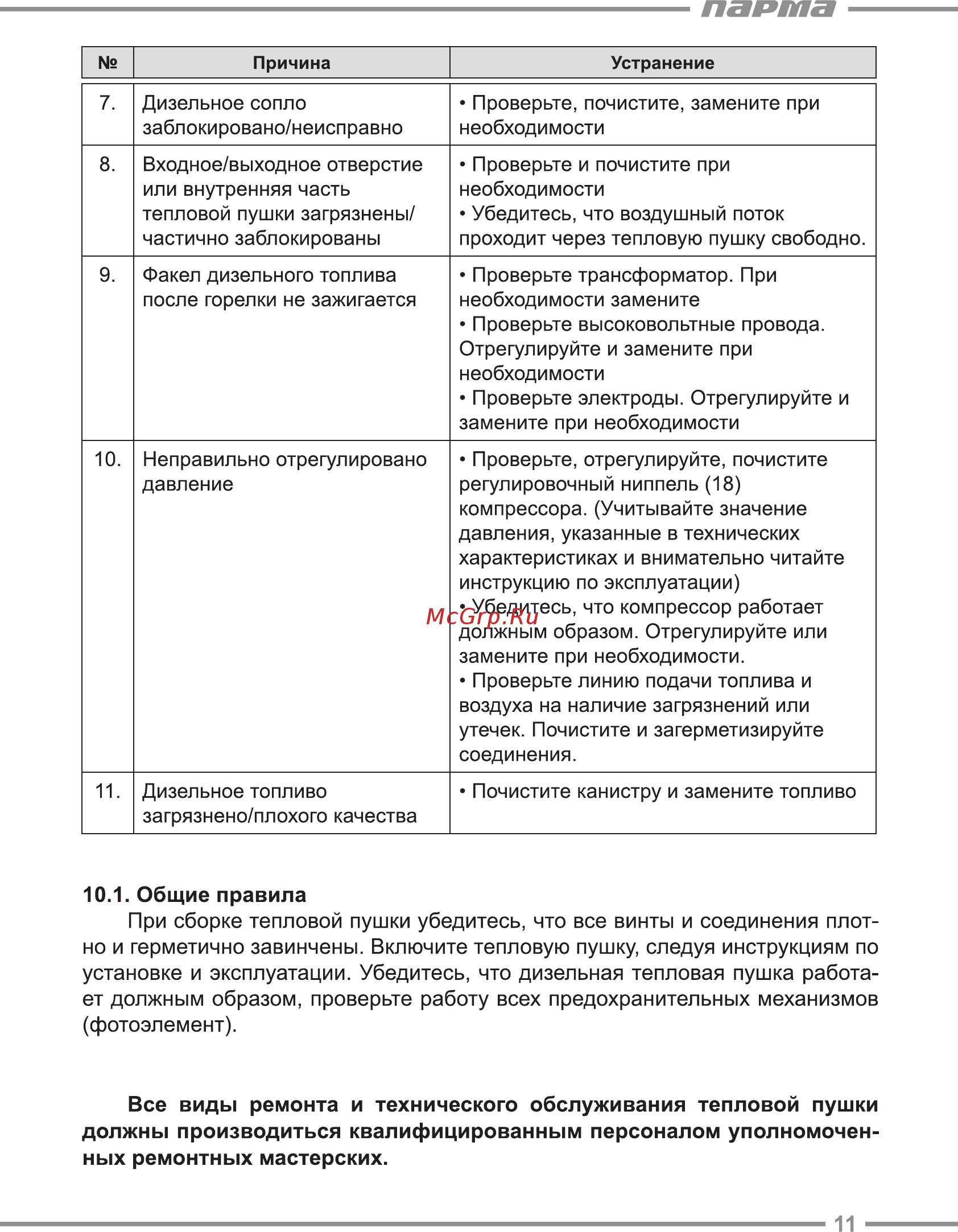 Парма ТПДК-15ПK [11/20] Парта