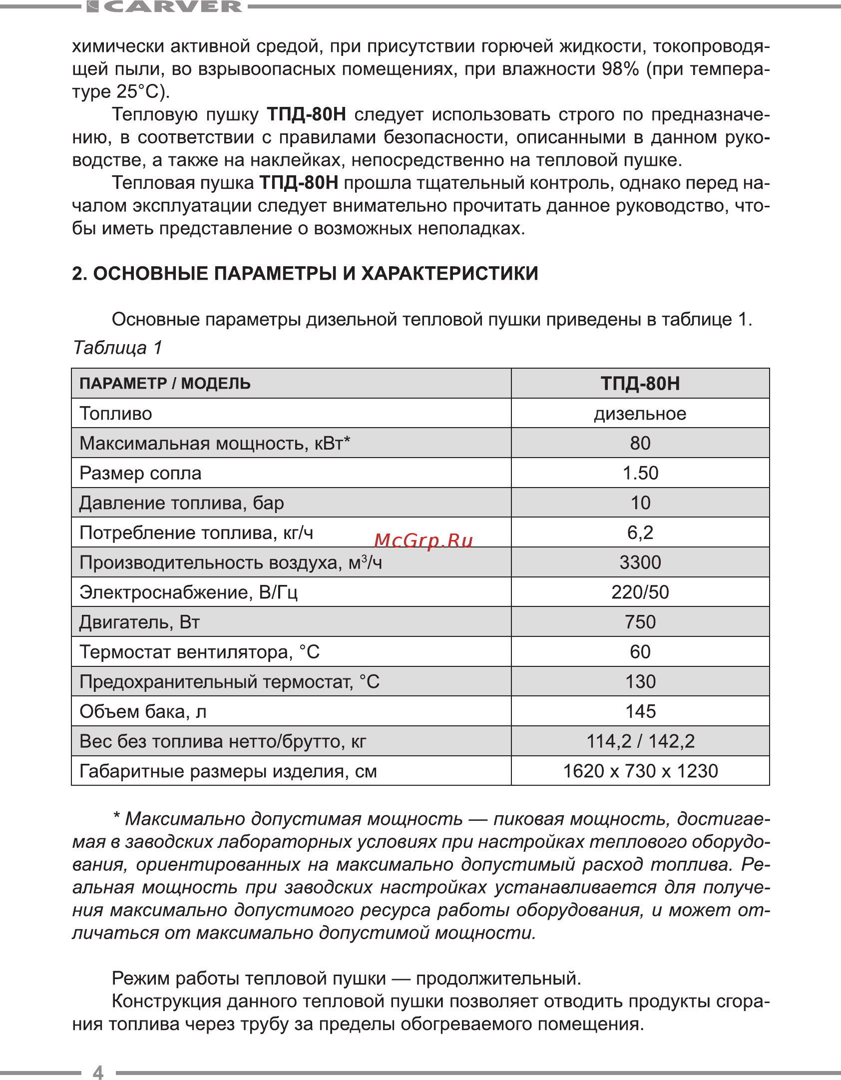 Парма ТПД-80Н Руководство по эксплуатации онлайн [4/20] 174385
