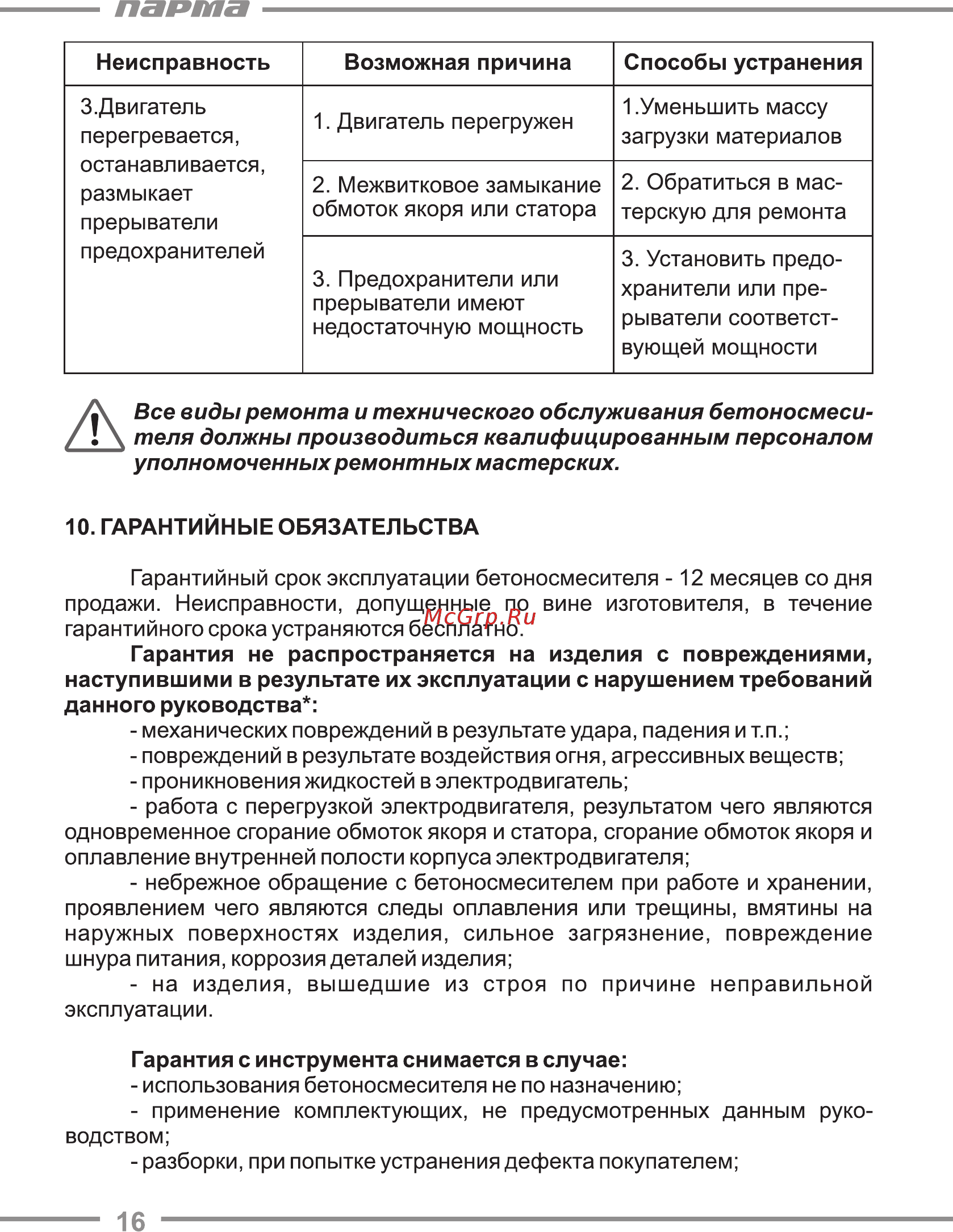Парма БС-161Э [16/20] Парта