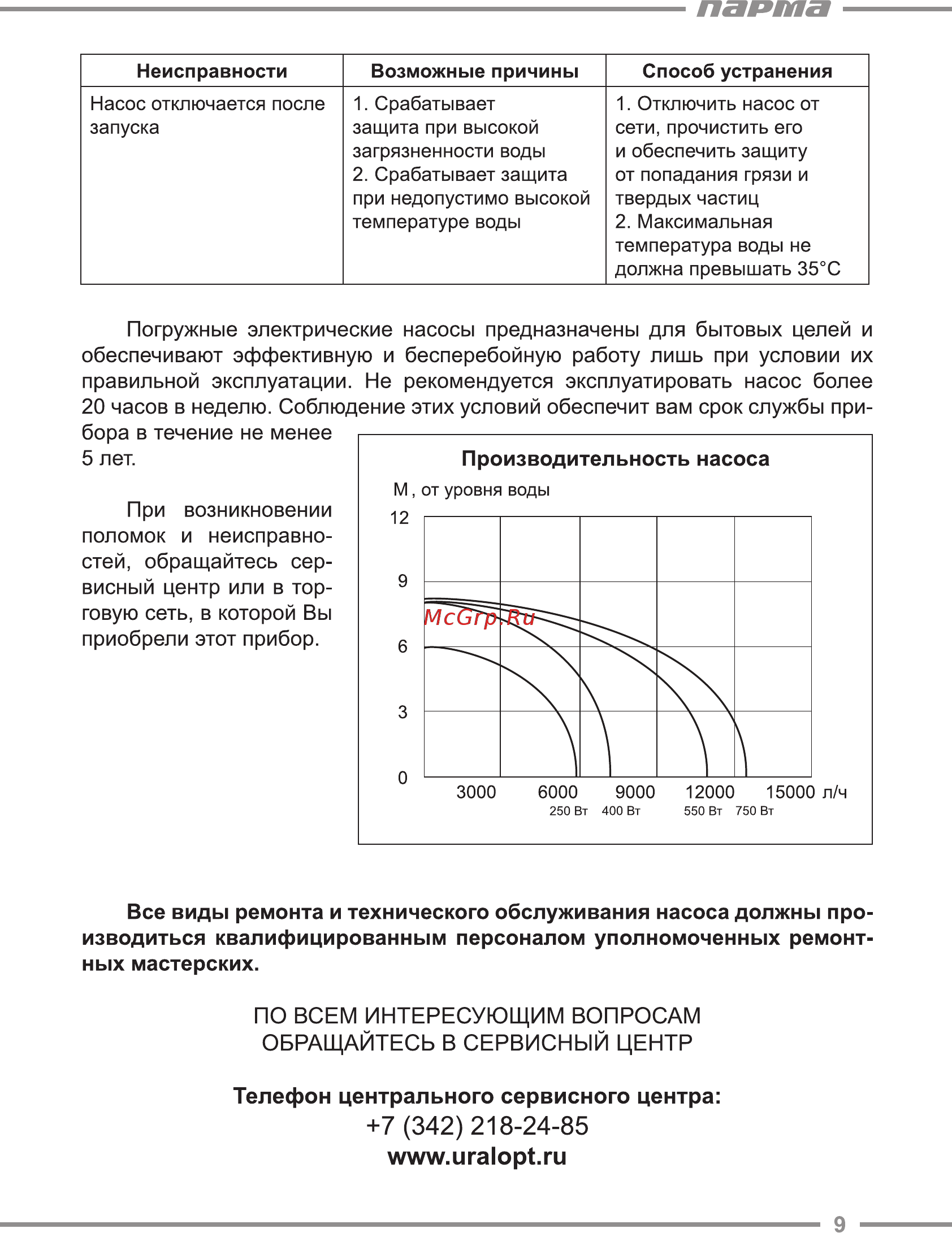 Парма НД-550/5ПВ [9/12] Парта