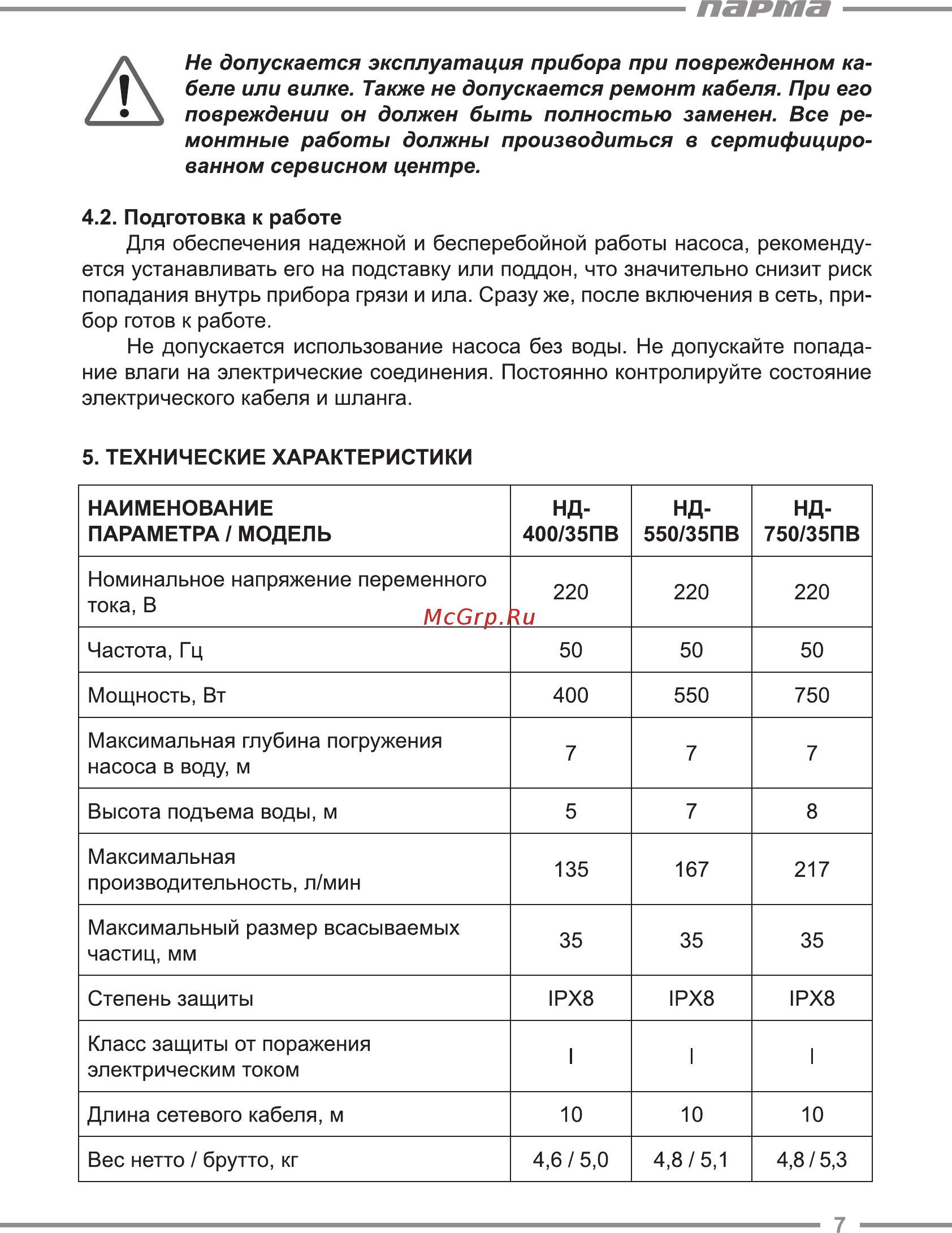 Парма НД-750/35ПВ [7/12] Парта