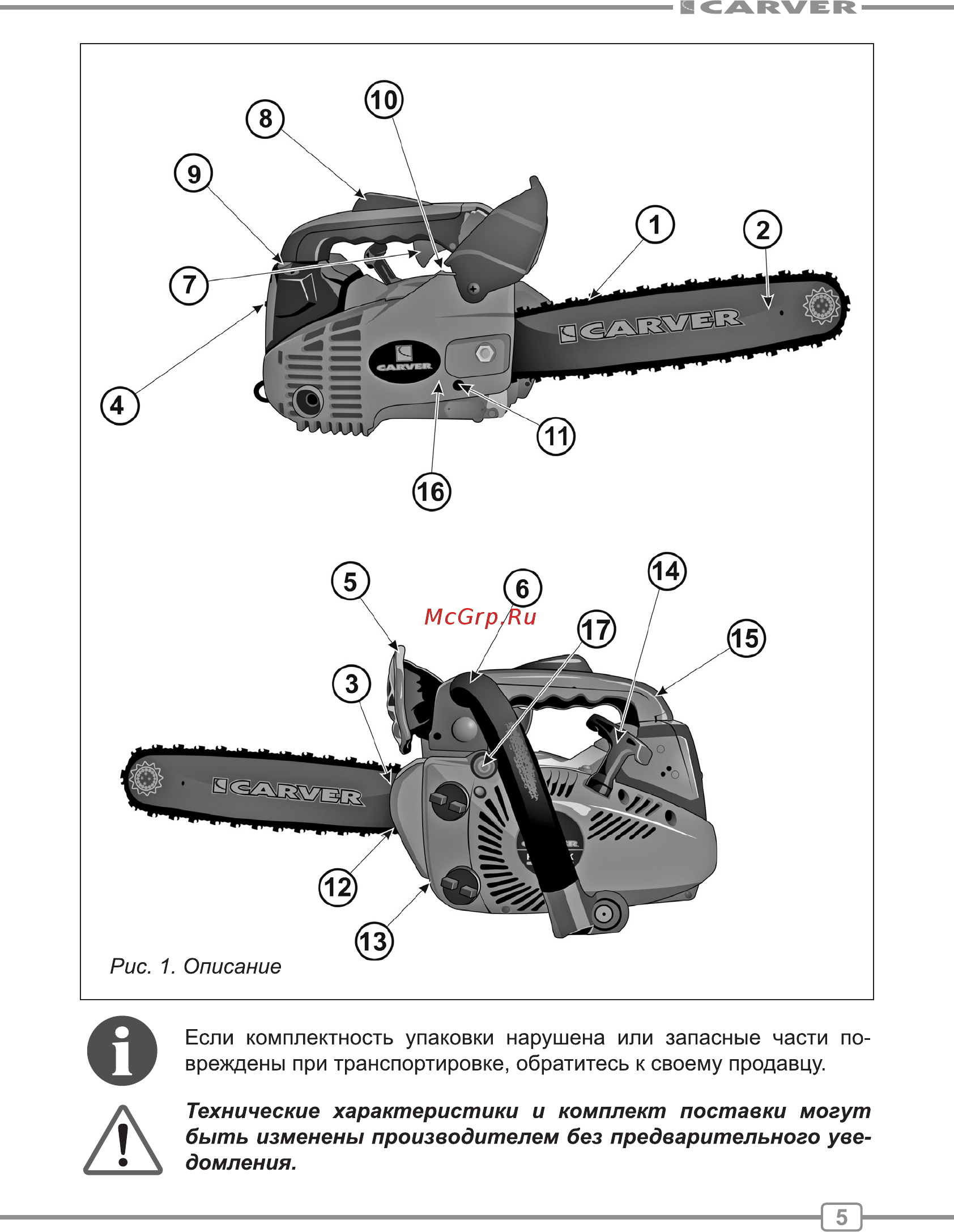Carver RSG 25-12K Руководство по эксплуатации онлайн [5/28] 174618
