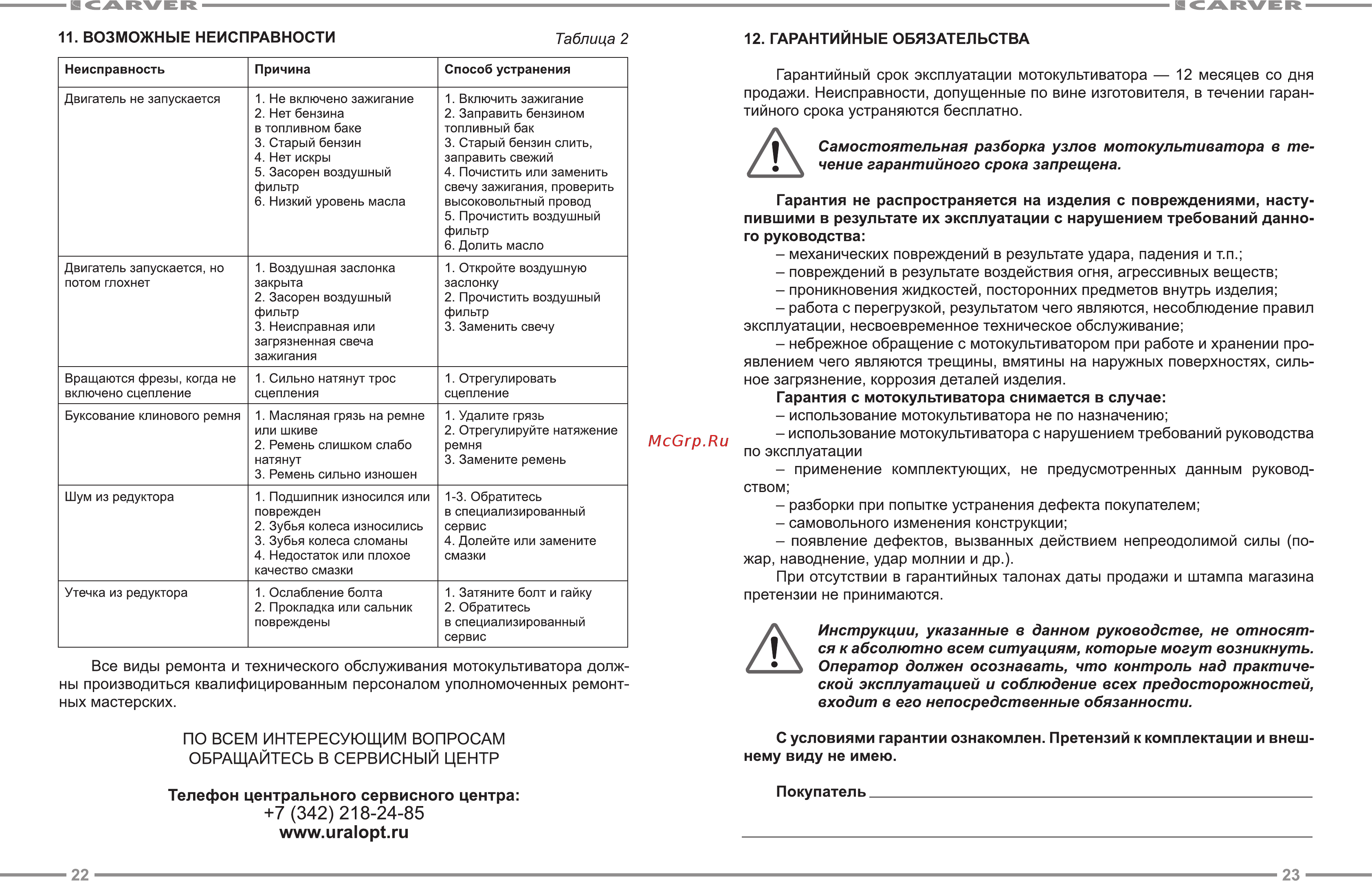 Carver T-550R [12/13] 7 342 218 24 85 www uralopt ru