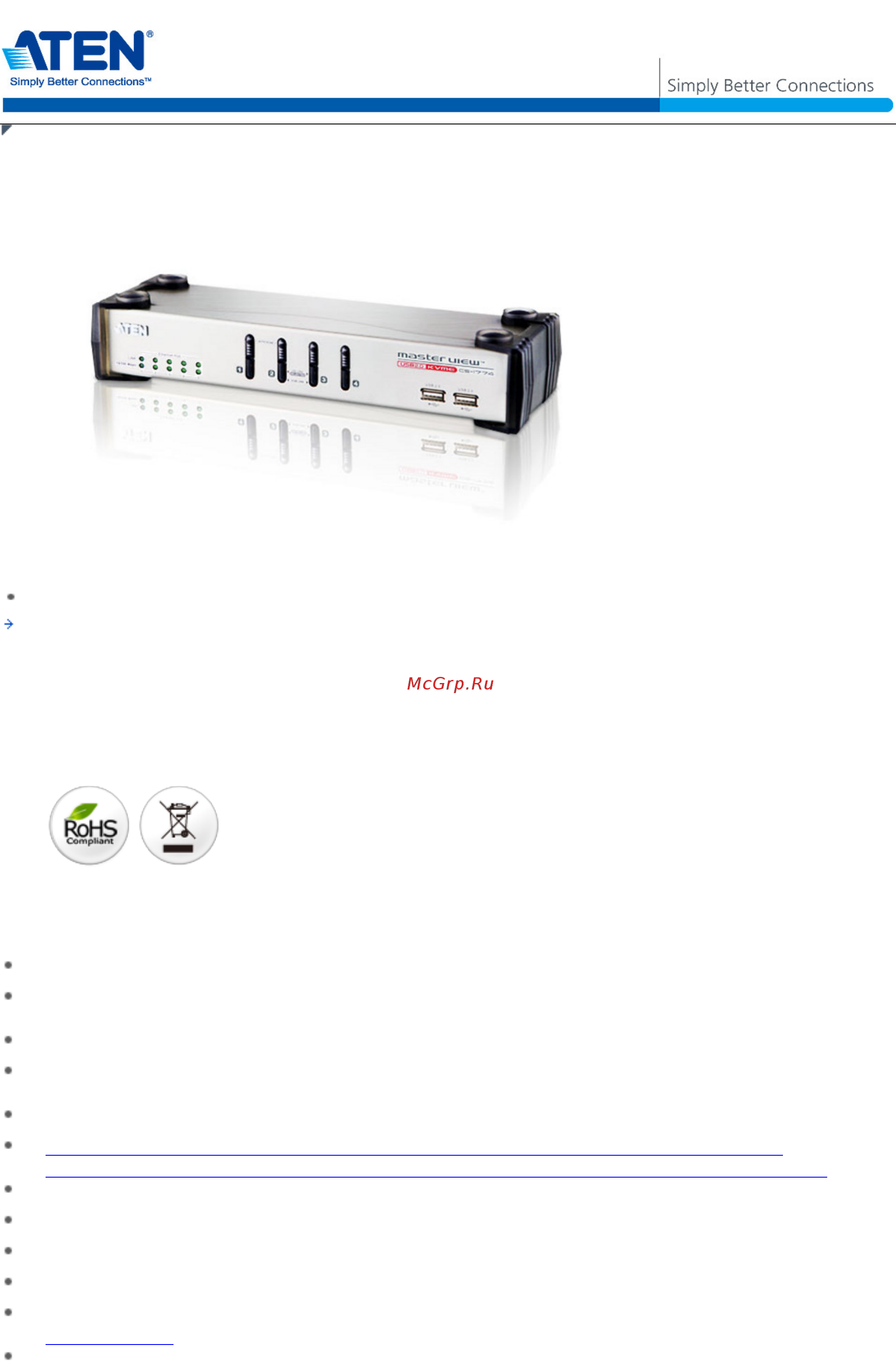 Aten CS1774 Описание и спецификации продукта онлайн