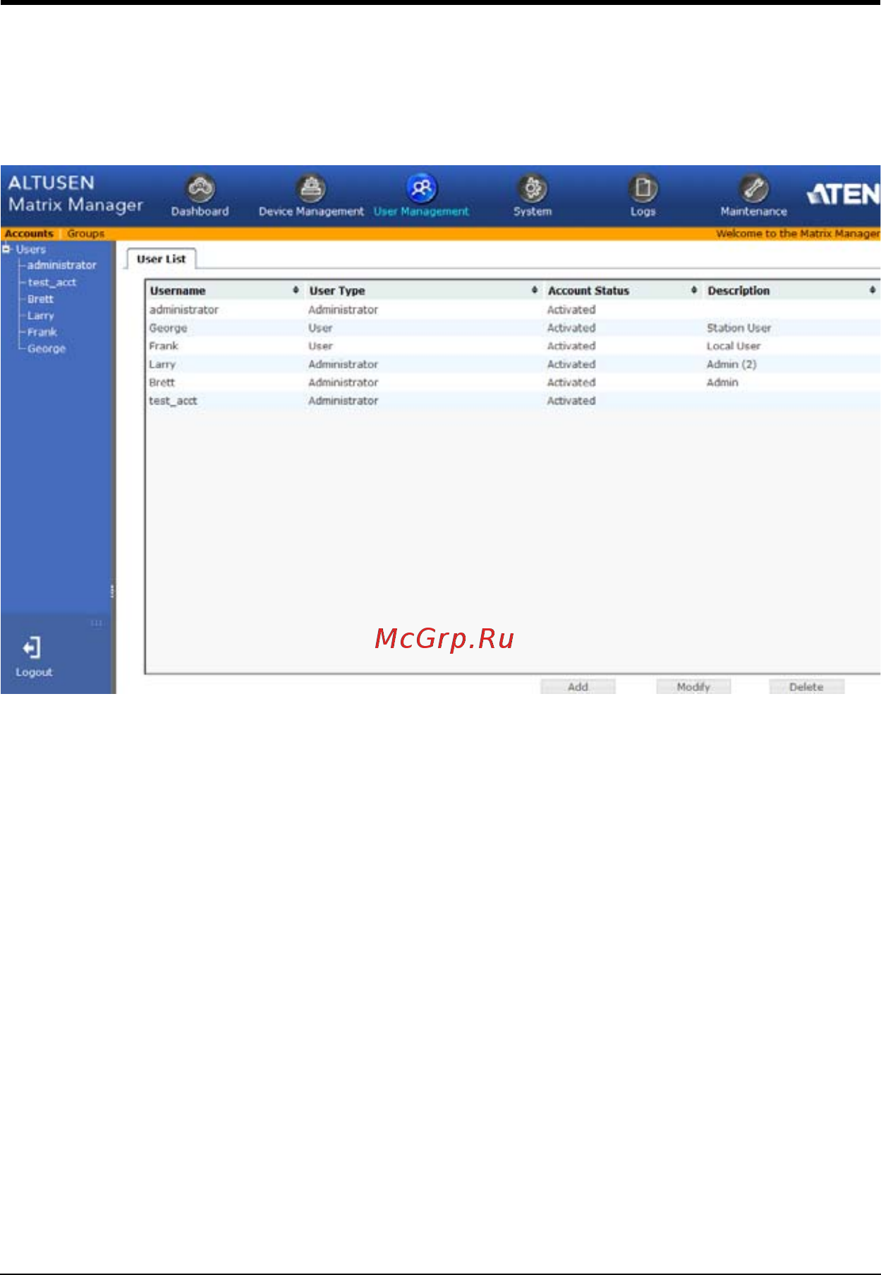 Aten KE6900 [119/222] User management