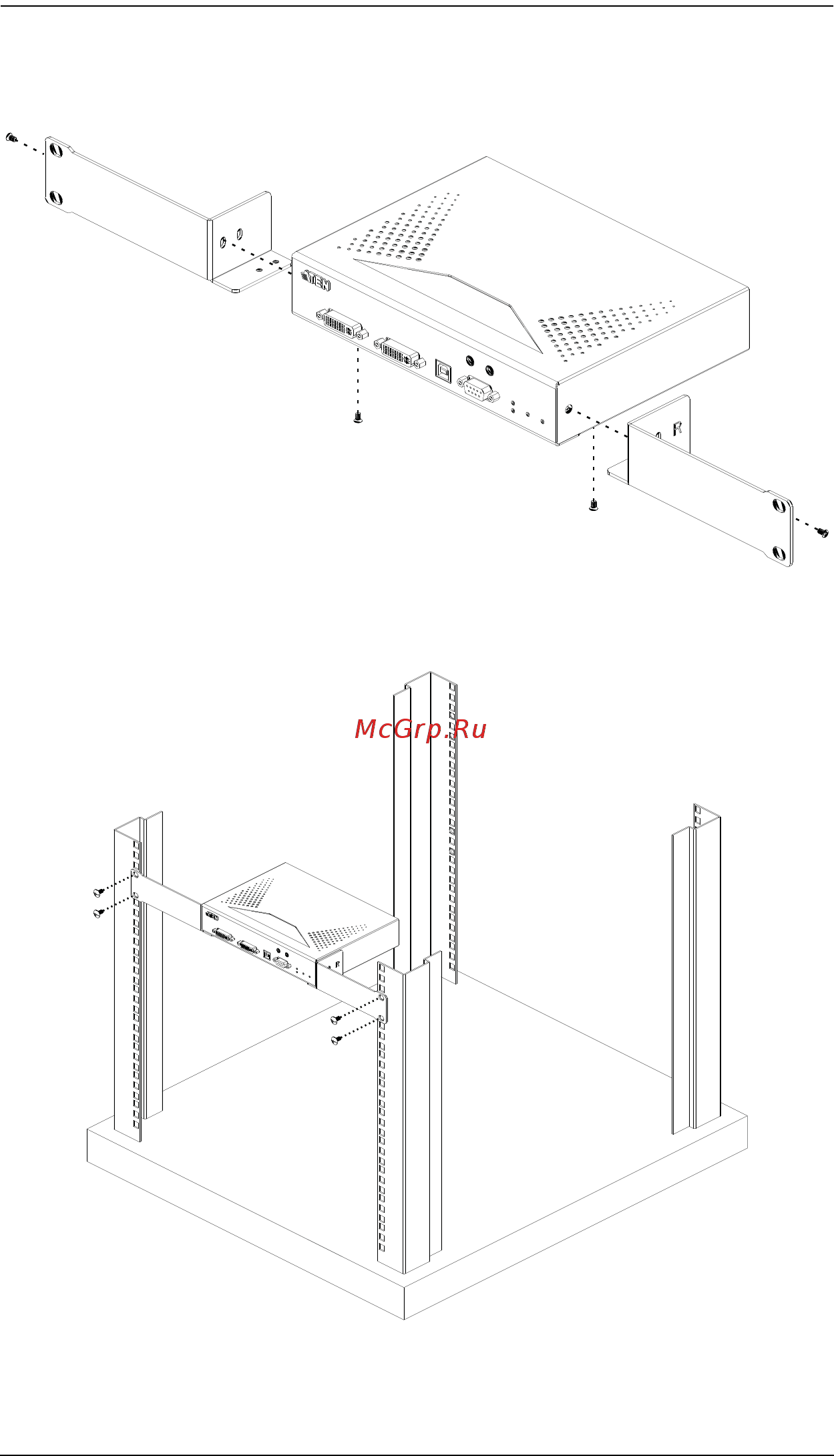 Aten KE6900 [207/222] Use the screws in step 2 to install the right and left mounting brackets