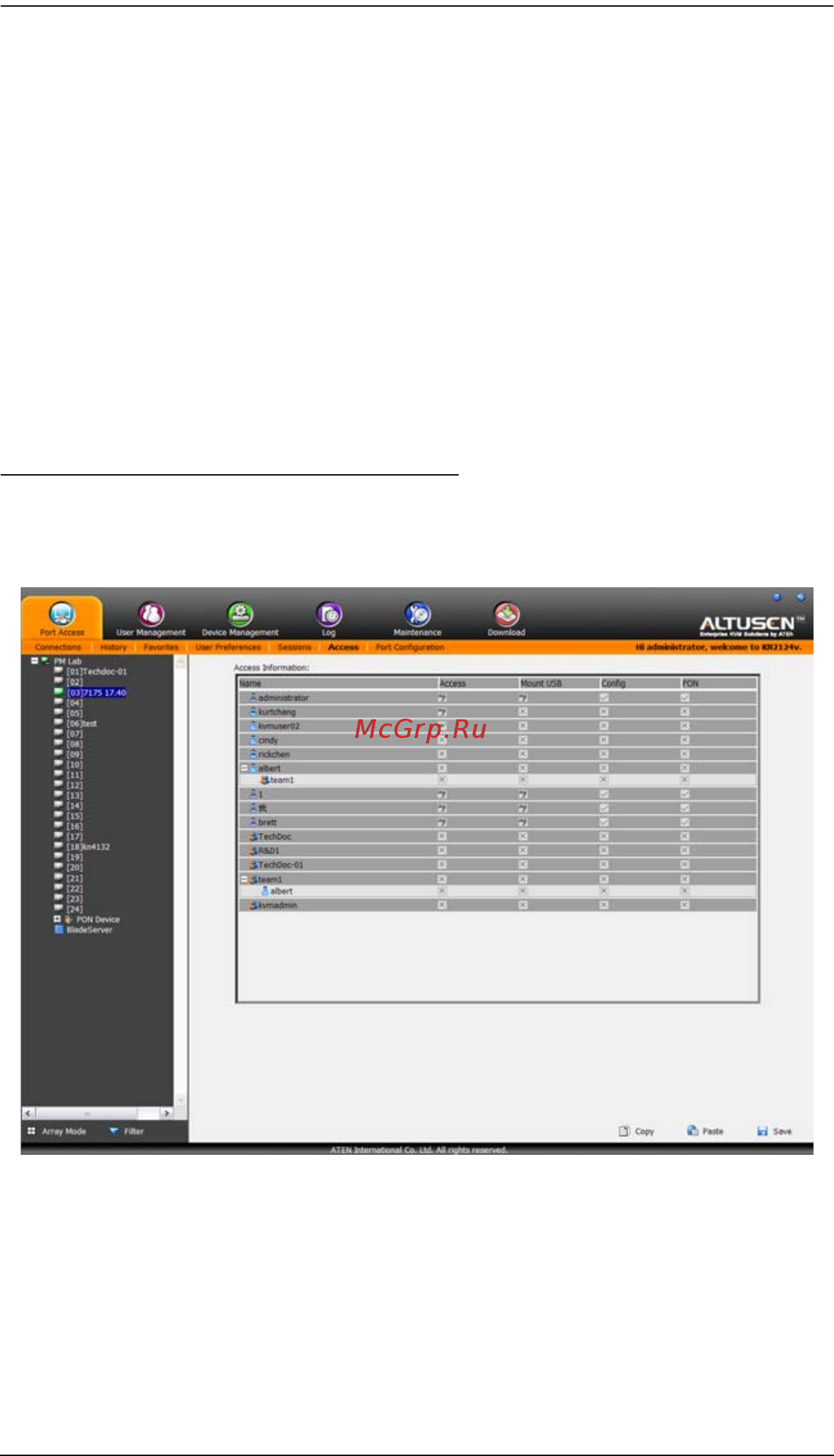 Aten KN8164V [141/307] Port level browser gui interface