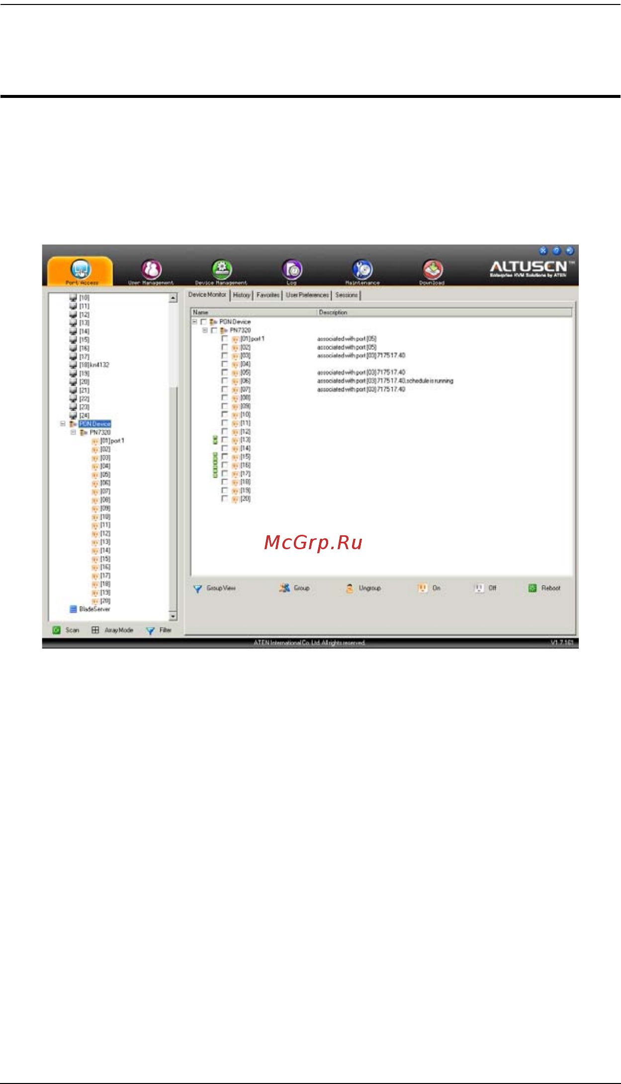 Aten KN2132 [133/362] Устройства pon страница device monitor монитор устройства