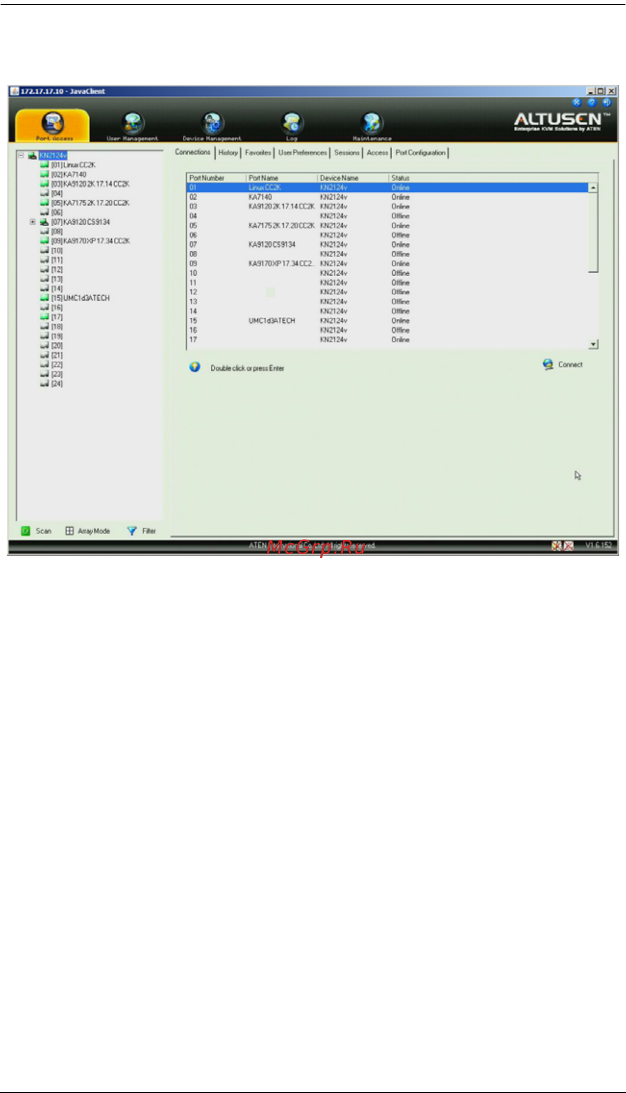 Aten KN2124VA [50/287] After you successfully log in the local console main page appears