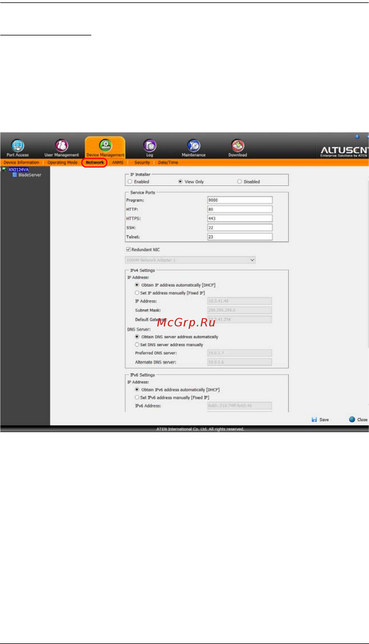 Aten KN2124VA [51/287] Network setup