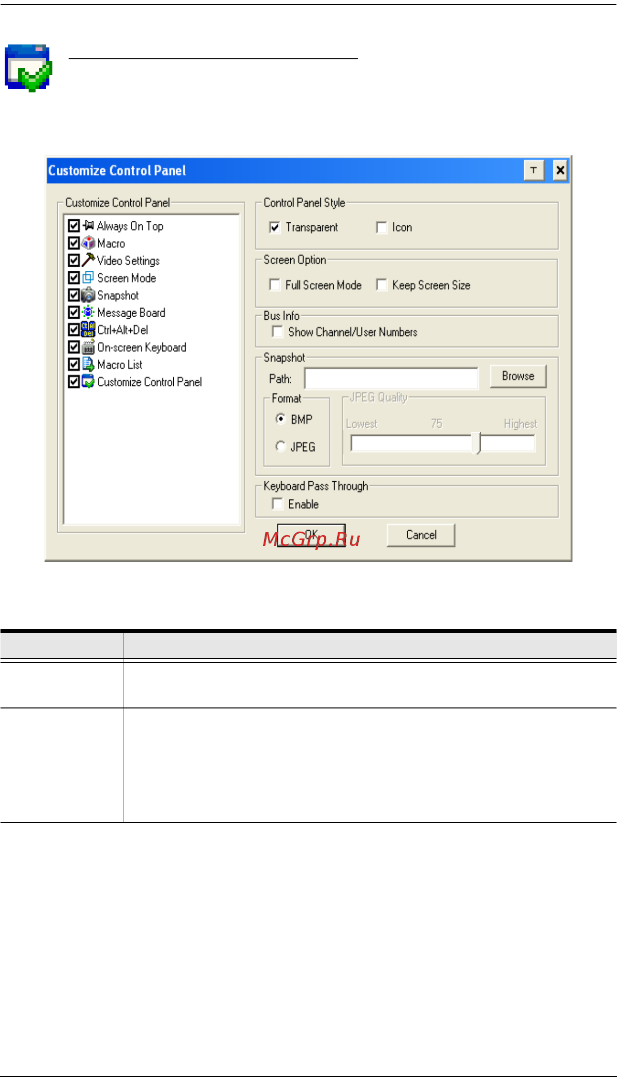 Aten KH1516i [112/176] Control panel configuration