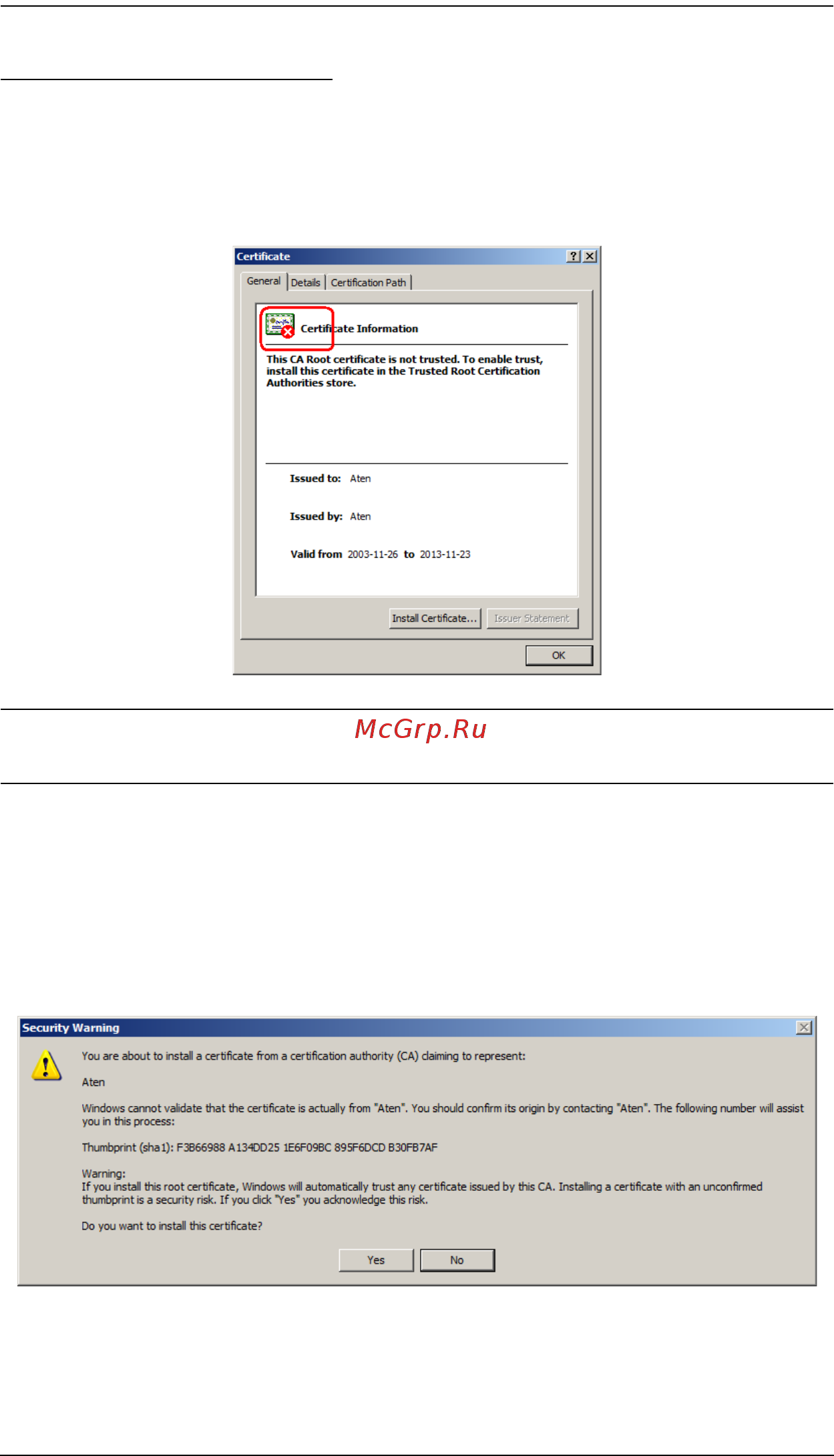 Aten KH1516i [165/176] Installing the certificate