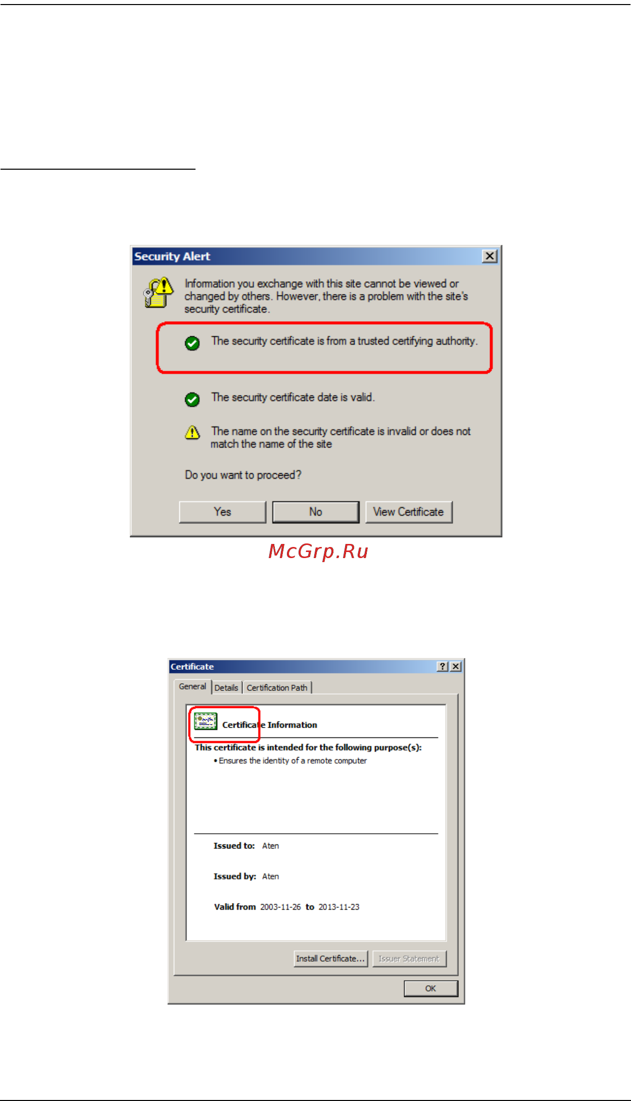 Aten KL1516Ai [215/239] Certificate trusted