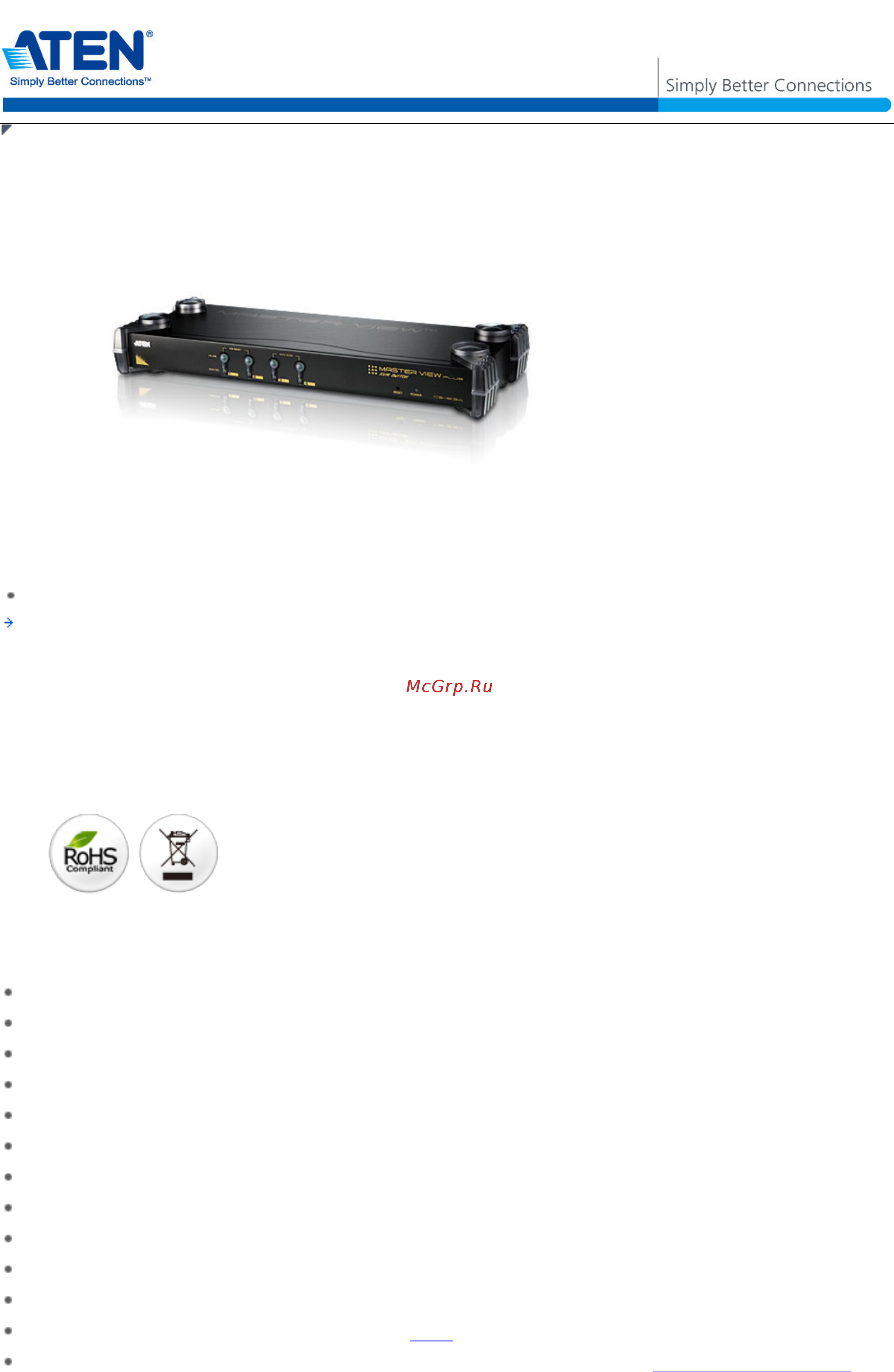 Aten CS9134 Описание и спецификации продукта онлайн