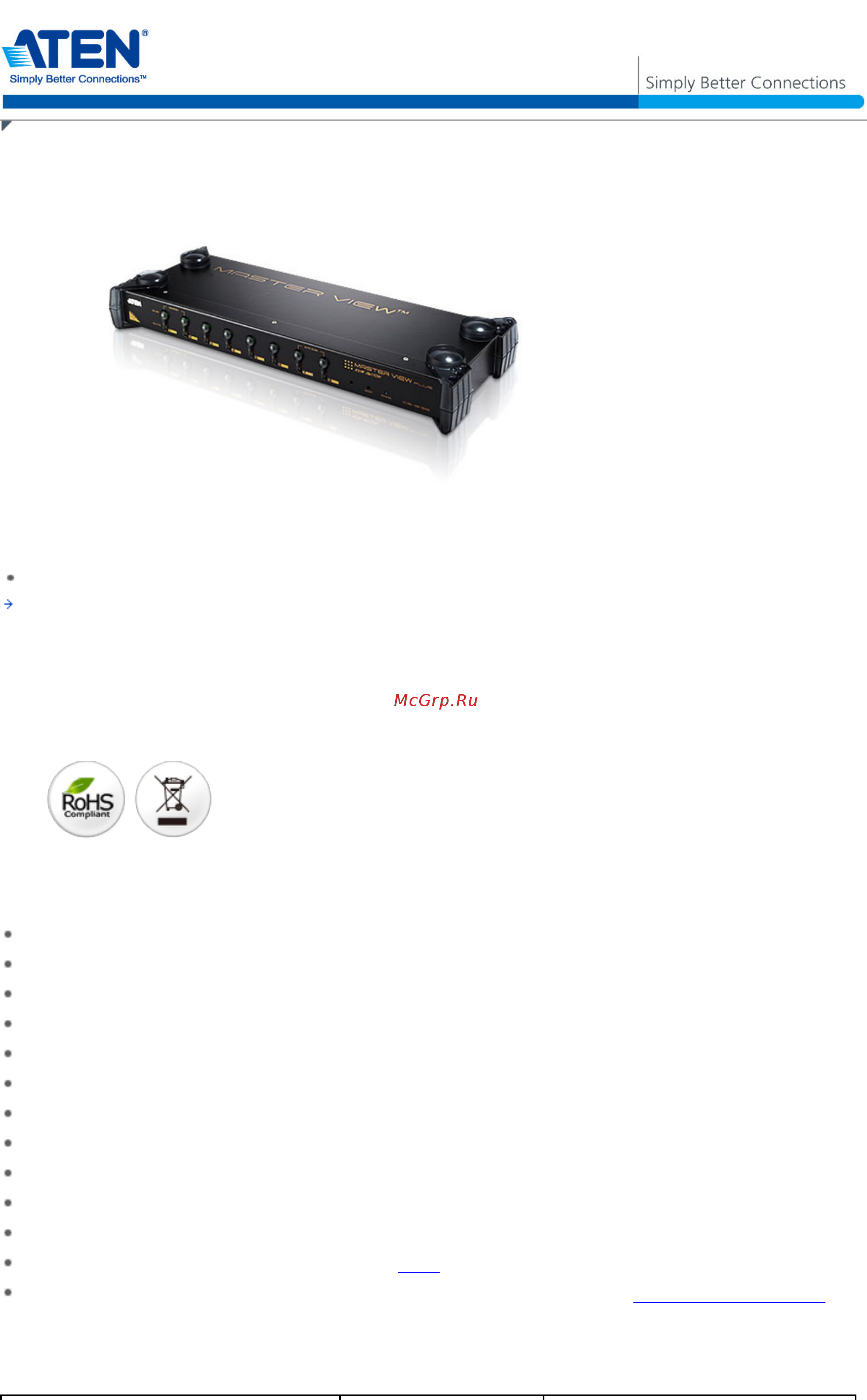 Aten CS9138 Описание и спецификации продукта онлайн