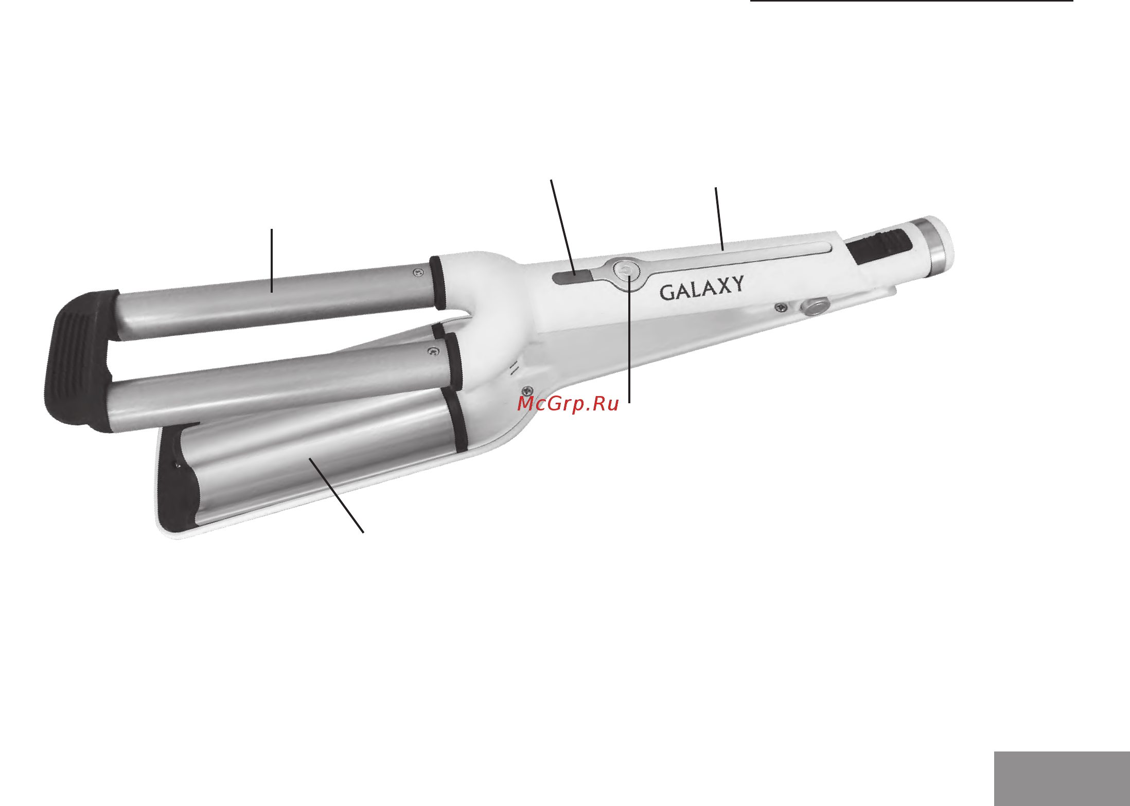 Galaxy GL4602 [3/10] Кнопка включения выключения 2 рабочая поверхность с керамическим покрытием 3 индикатор работы 4 ручка