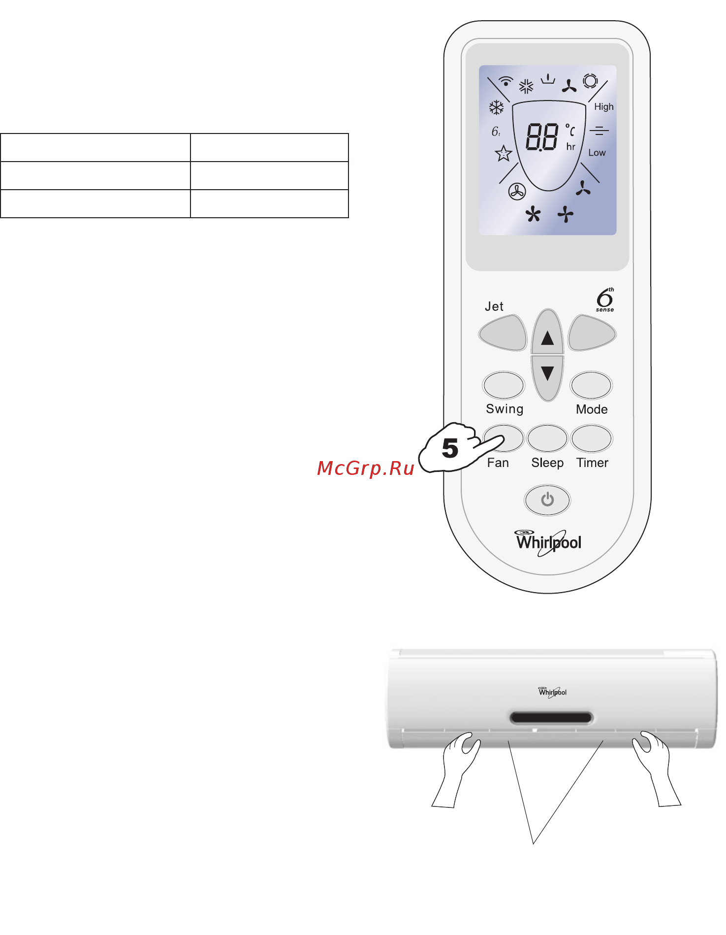 Whirlpool AMD 310 [11/72] Airflow direction control