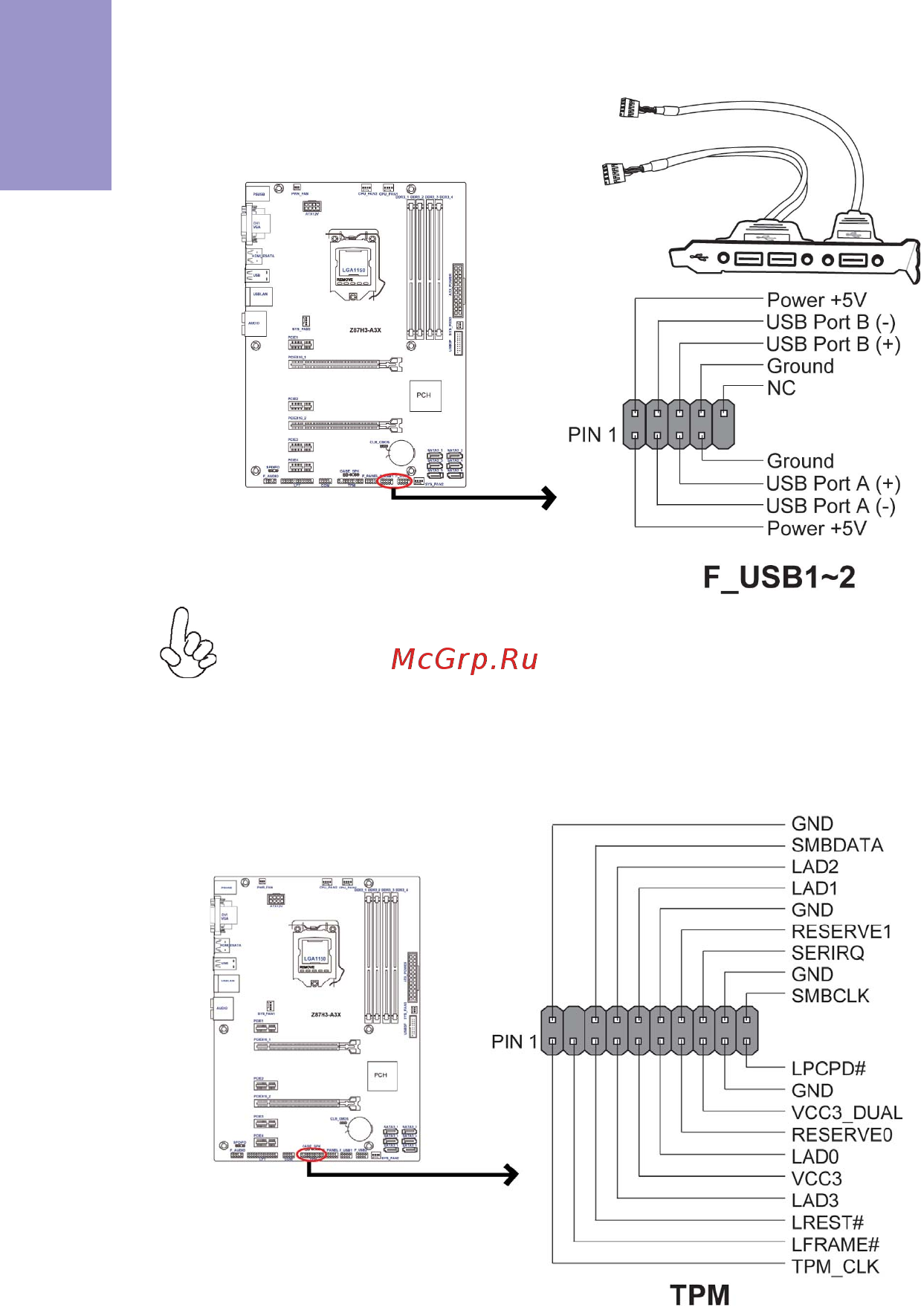 ECS Elitegroup Z87H3-A3X [24/96] Tpm trusted platform module header