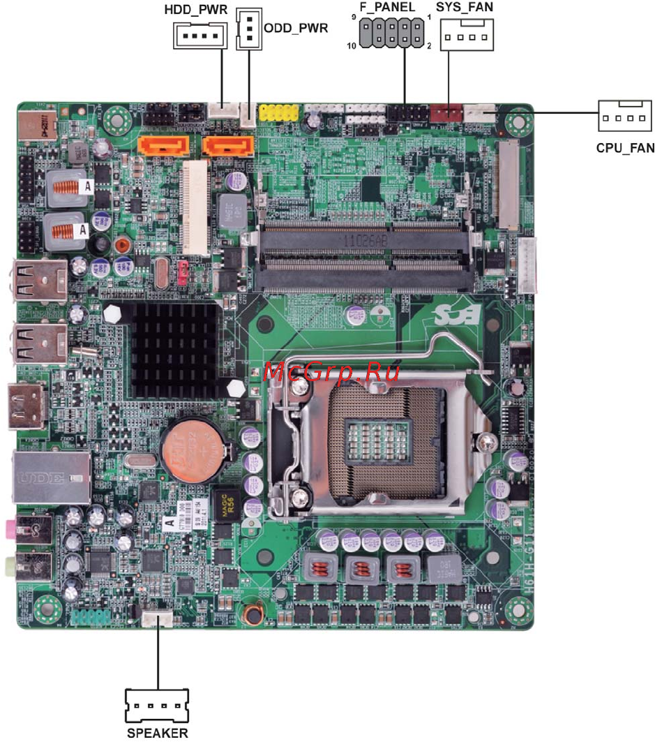 ECS Elitegroup H61H-G11 (V7.0) [24/54] Connecting case components