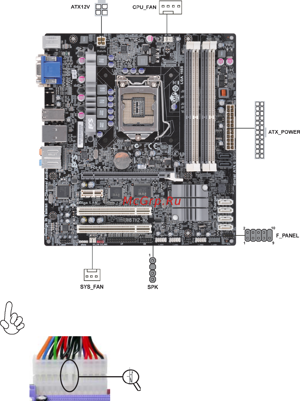 ECS Elitegroup H67H2-M2 [28/74] Connecting case components