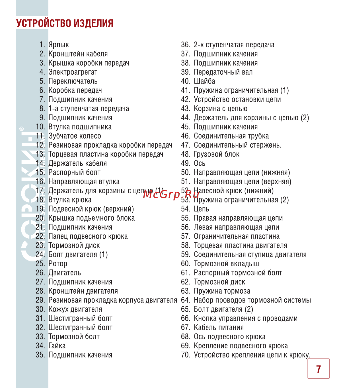 Сорокин 4.650 [8/22] Устройство изделия